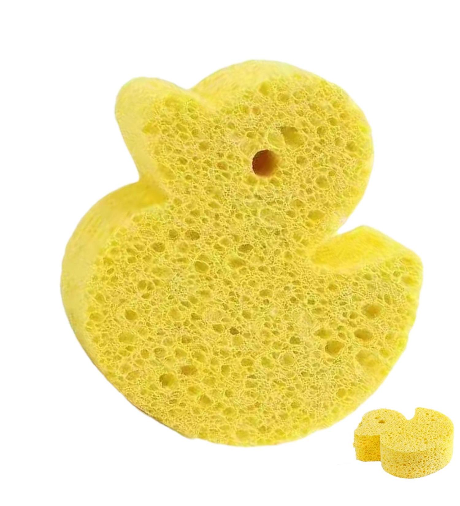 Kids Bath Sponge | Soft Baby Body Wash Scrubber Wood Pulp Sponge | Shower Sponge Dead Skin Remover Cute Shower Brush Bath Supplies for Toddler Kids Baby Yellow - Buy Online on GoSupps.com