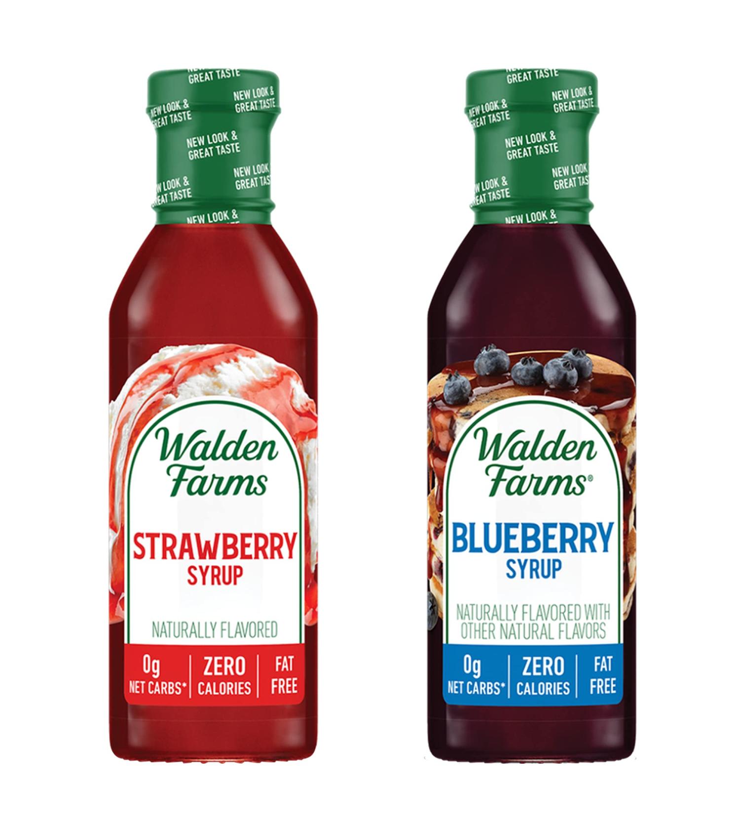 Walden Farms Variety Pack Syrups 12oz - Sugar-Free, Keto-Friendly, Non-Dairy Syrup for Pancakes, Waffles, French Toast - Blueberry & Strawberry Flavors - 0g Net Carbs - Buy Online on GoSupps.com