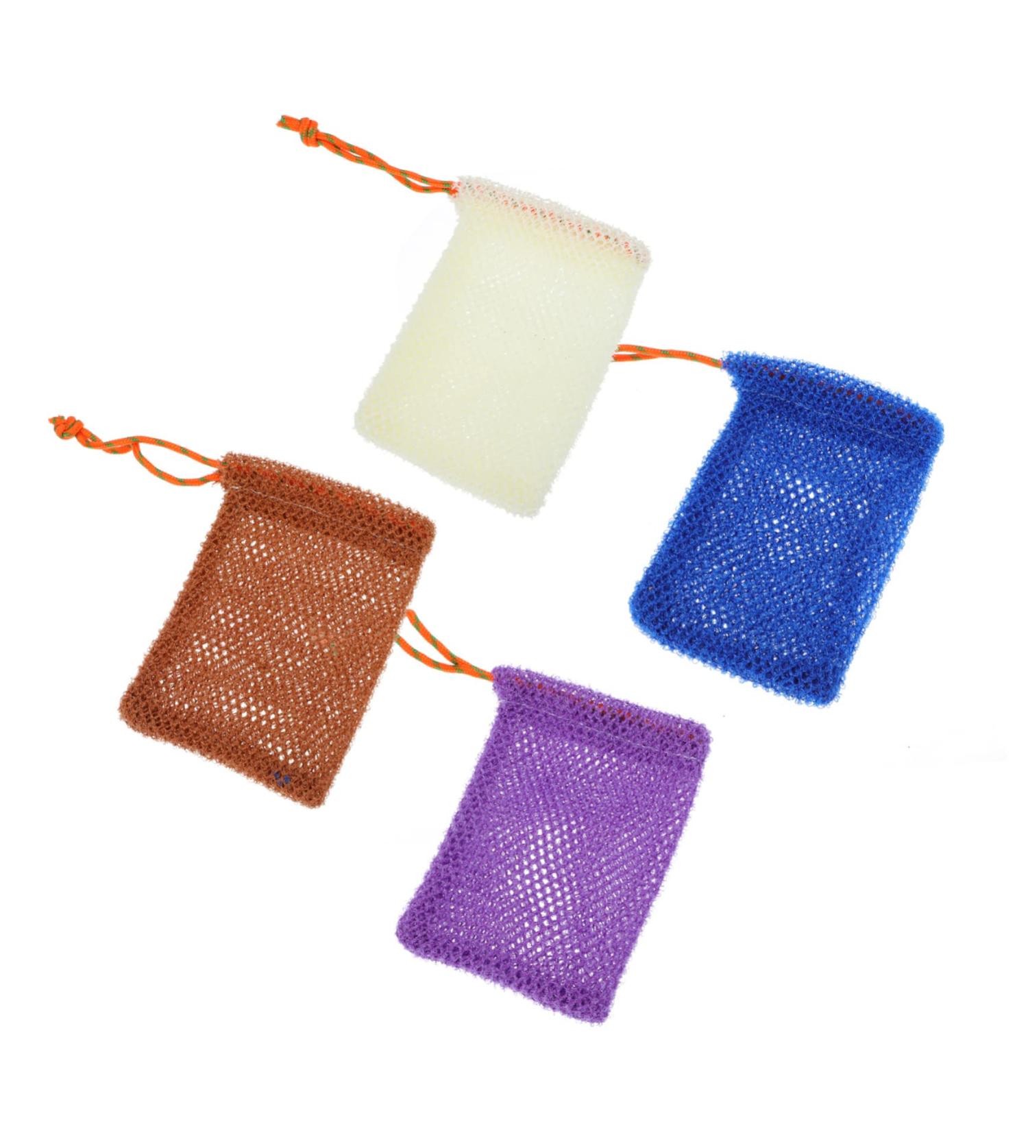 BELLIFFY 4pcs Bag Foaming Net Bath Cleaning Tool Drying Pouch Rapid Drying Towel Bubble Nylon - Buy Online on GoSupps.com