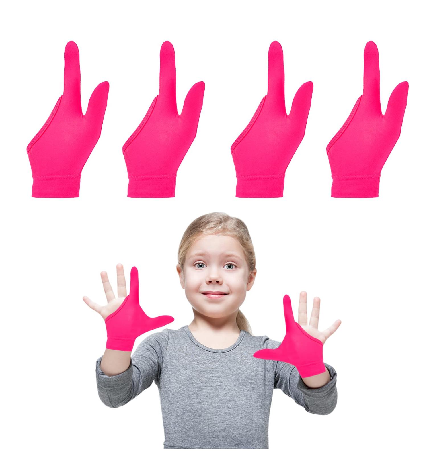 4 Pack Thumb Sucking Guard Gloves for Kids | Chew Compression & Breathable Nail Bite Solution - Pink 2-Finger Design - Buy Online on GoSupps.com