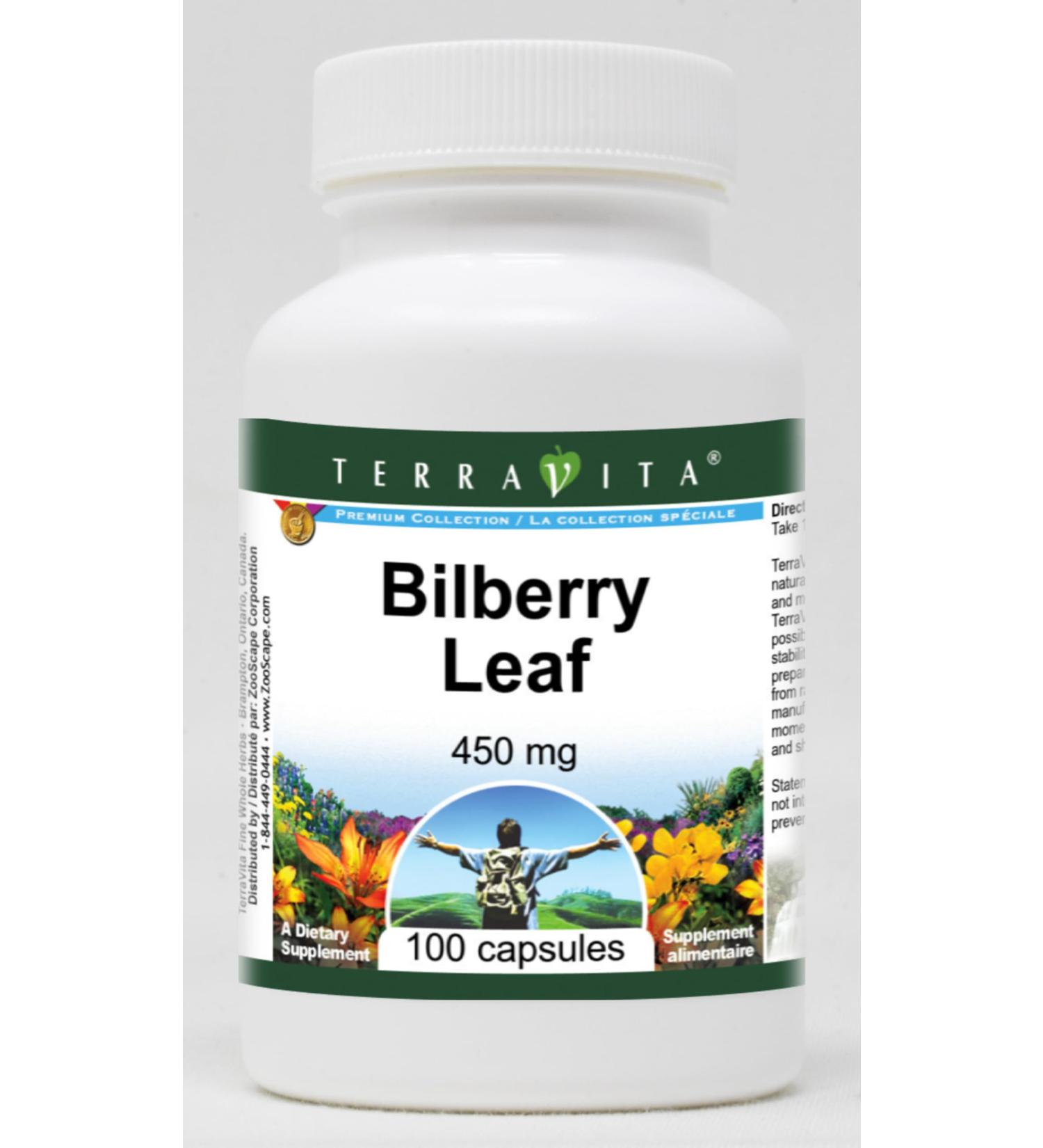 Bilberry Leaf - 450 mg (100 Capsules ZIN: 510961) - Buy Online on GoSupps.com