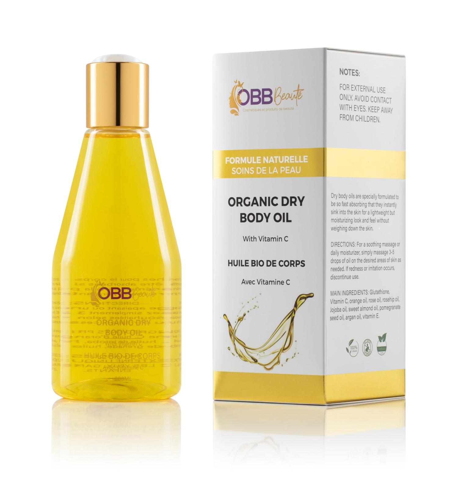 OBB Beaut Huile S che Bio pour le Corps 200ml la Vitamine C Hydratation L g re & clat Naturel Soins Naturels Peau - Buy Online on GoSupps.com