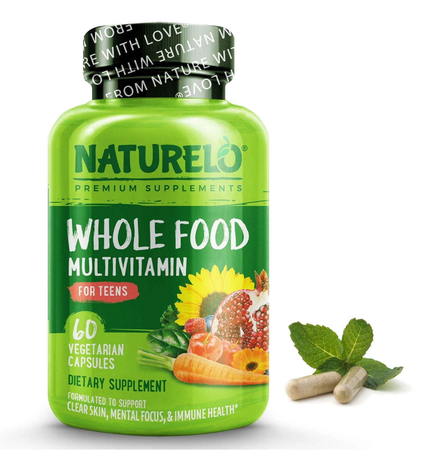 Naturelo Whole Food Multivitamin for Teen Boys & Girls - 60 Capsules | Best Nutritional Support - Buy Online on GoSupps.com