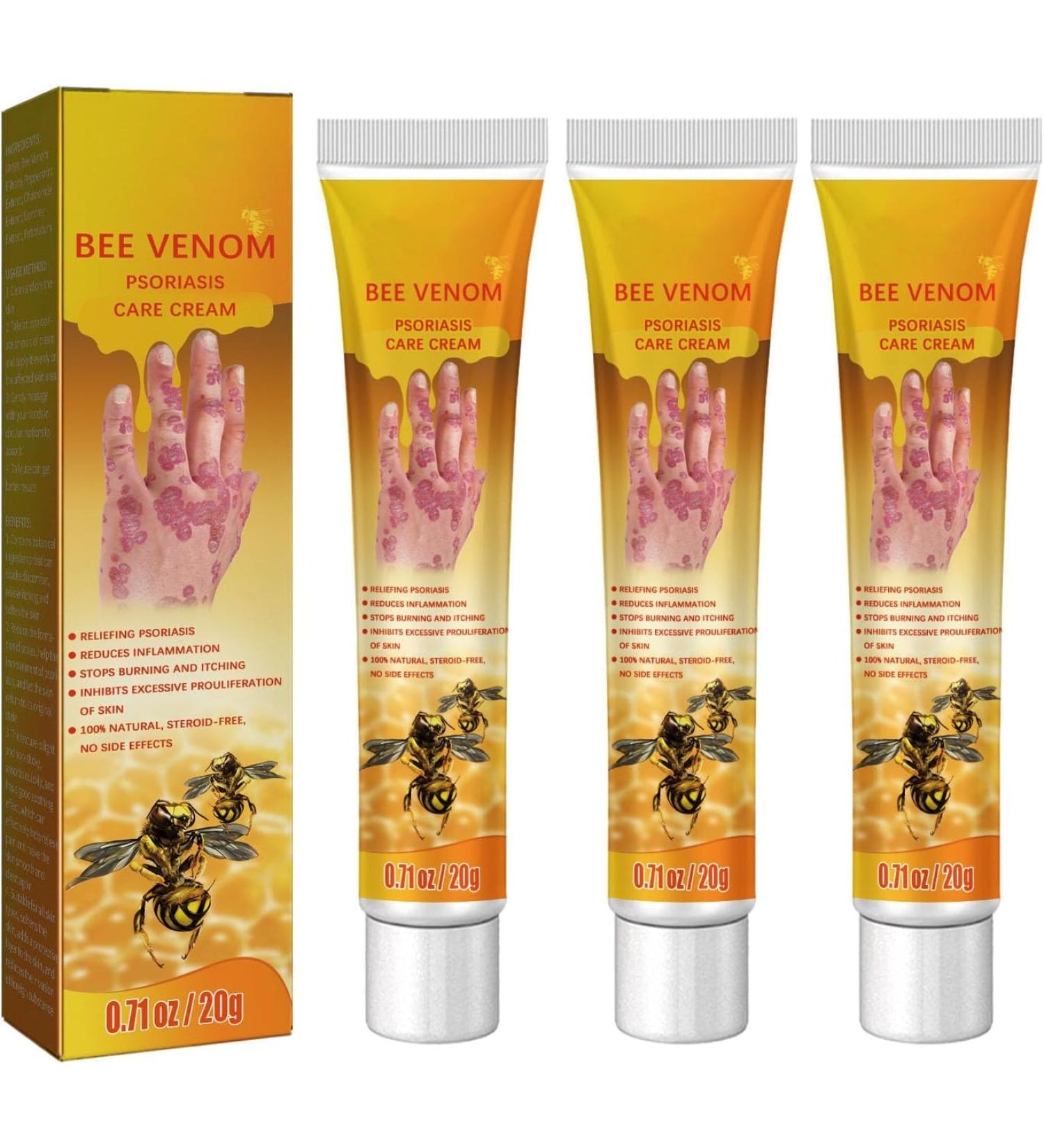 HePbAK Youth Bee Venom Psoriasis Treatment Cream | Professional Soothing Moisturizer for All Skin Types | 3PCS - Buy Online on GoSupps.com