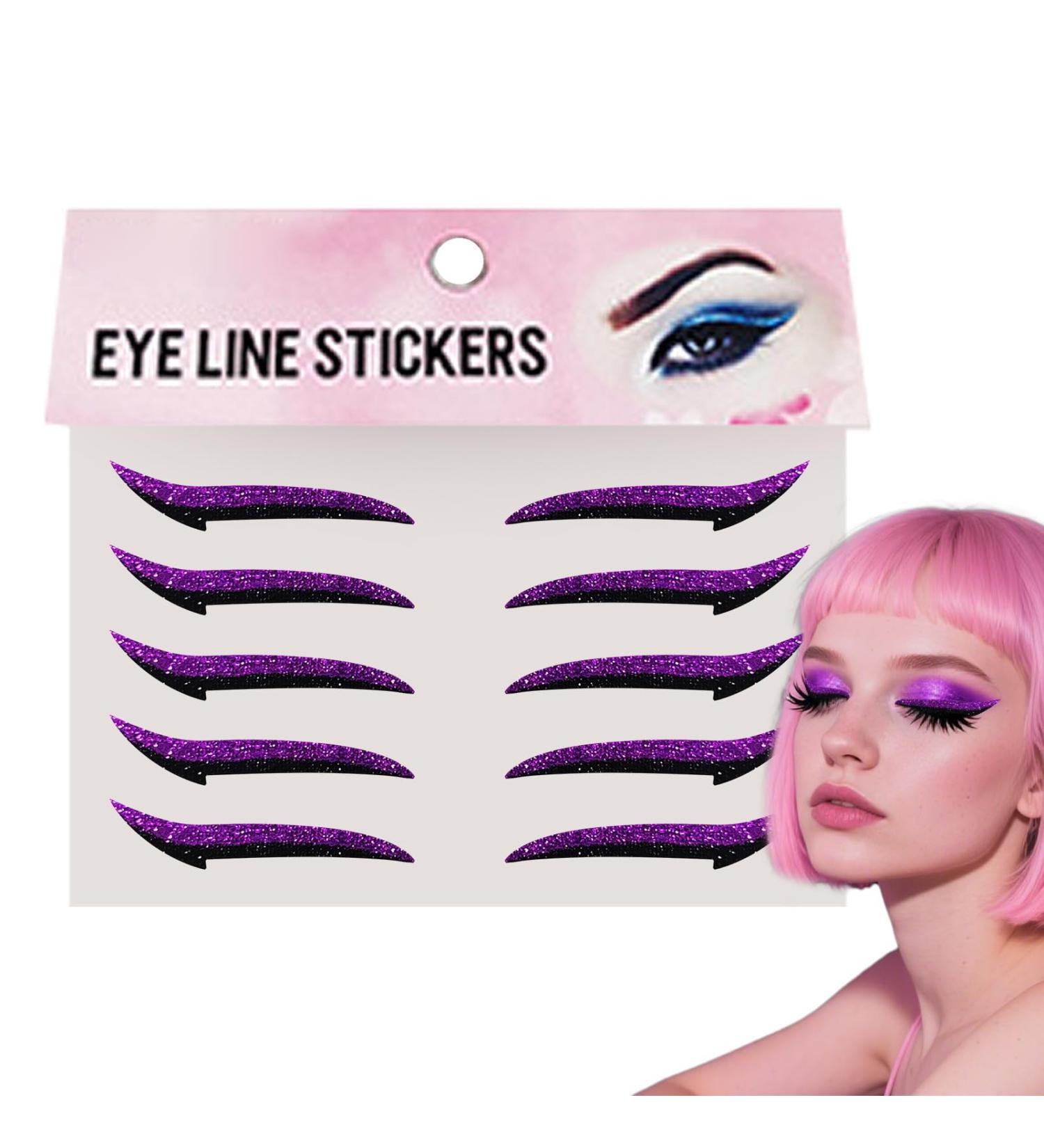 Autocollants Eye Liner Patch Maquillage Fard Paupi res - 10 Pi ces Autocollants Maquillage Yeux R sistants l'Eau Bandes Longue Tenue pour Femmes Violet - Buy Online on GoSupps.com