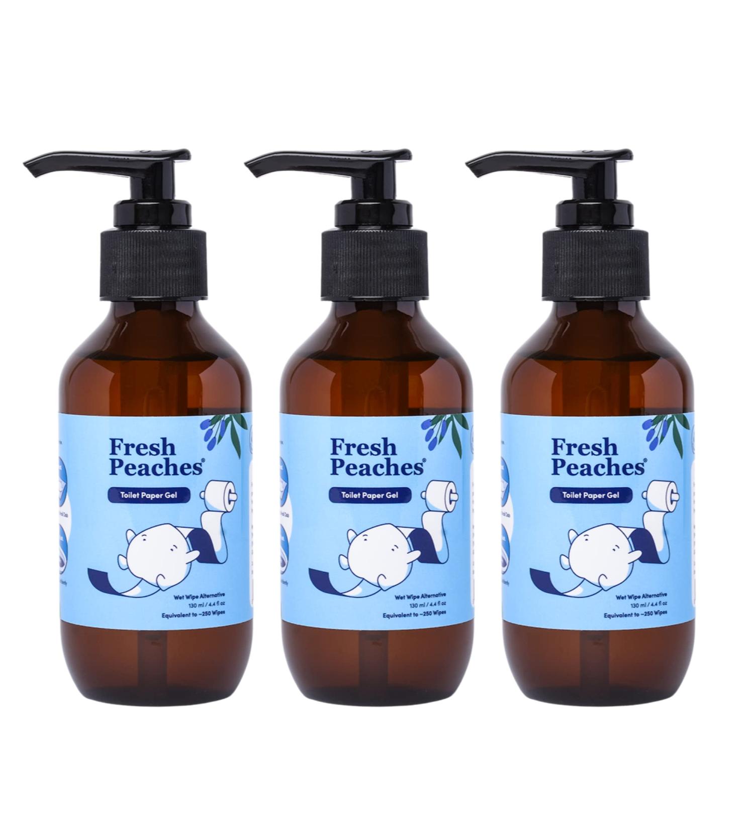 Fresh Peaches Toilet Paper Gel Spray - Septic Safe, Flushable, Hypoallergenic - Eco-Friendly 4.4oz (3 Pack) - Buy Online on GoSupps.com