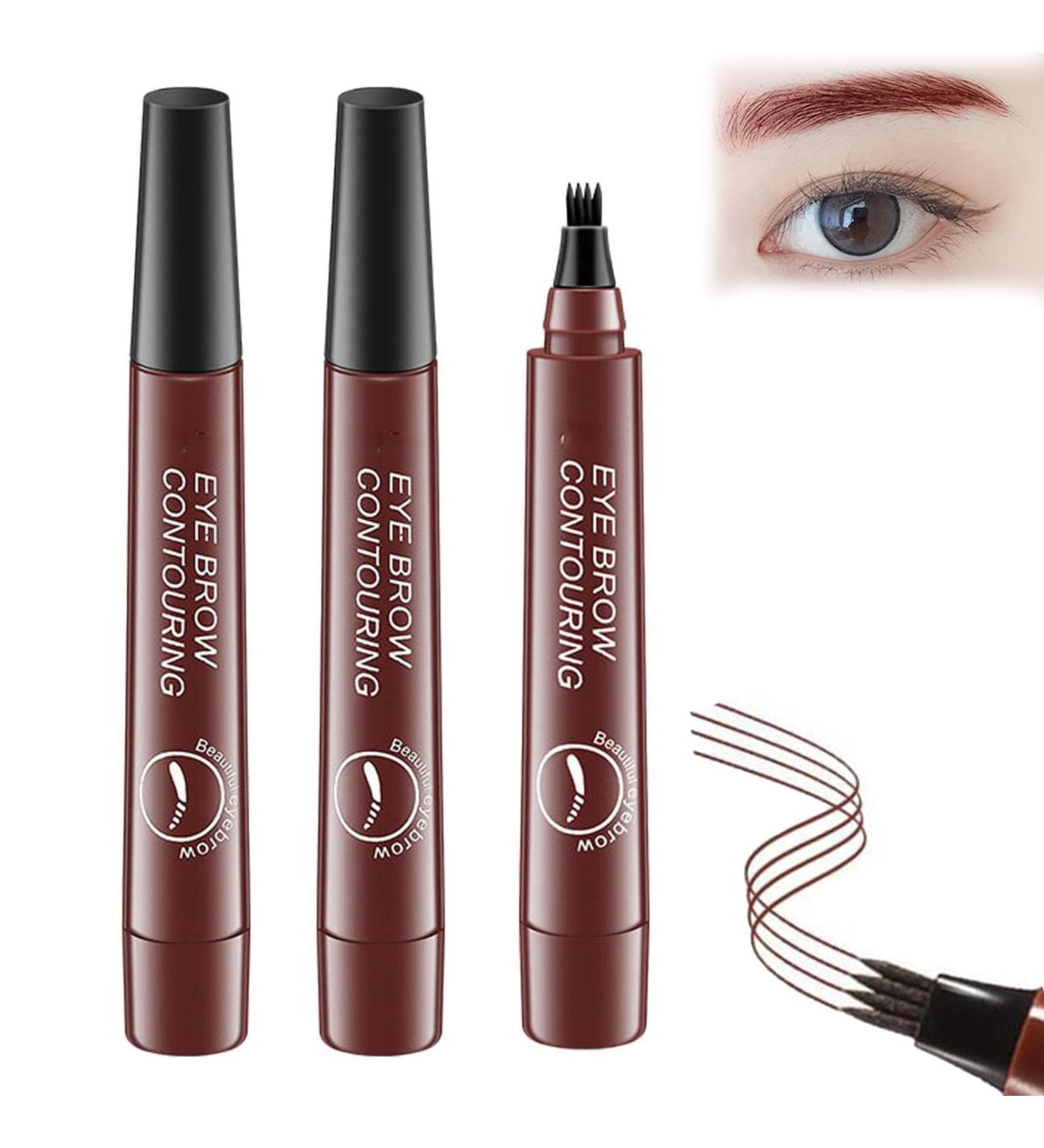 Makefullbeauty Eyebrow Makefullbeauty Waterproof Natural Eyebrow Pen Makefullbeauty Brow Pen Magical Waterproof Brow Pen Micro Fork Tip Precise Brow Pen Point Eyebrow Pencil Liquid Pen Makeup 2*red Brown - Buy Online on GoSupps.com