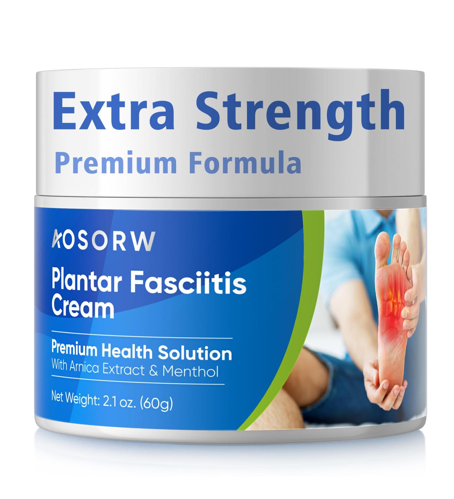 AOSORW Plantar Fasciitis Relief Cream - Natural Herbal Formula for Foot Heel Spur Ankle Leg & Hand Discomfort - Premium Health Care Products - 60g / 2.1 Oz - Buy Online on GoSupps.com