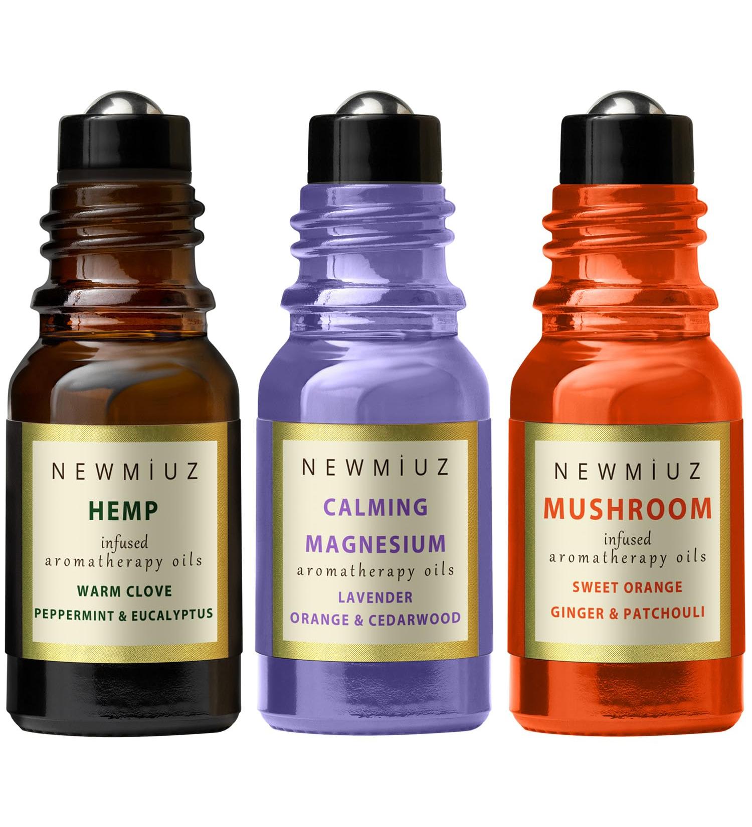 Head Ease Roll On Essential Oil Hemp Peppermint Eucalyptus Clove and Arnica & Roll-On Essential Oil Blends Calming Magnesium Lavender Orange Cedarwood & Focus Memory Concentration Orange Ginger Patch - Buy Online on GoSupps.com