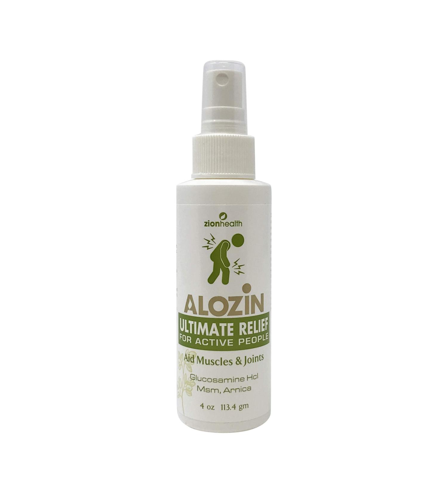 Zion Health Alozin Pain Relief Spray 4 oz - Fast-Acting Relief for Aches and Pains - Buy Online on GoSupps.com