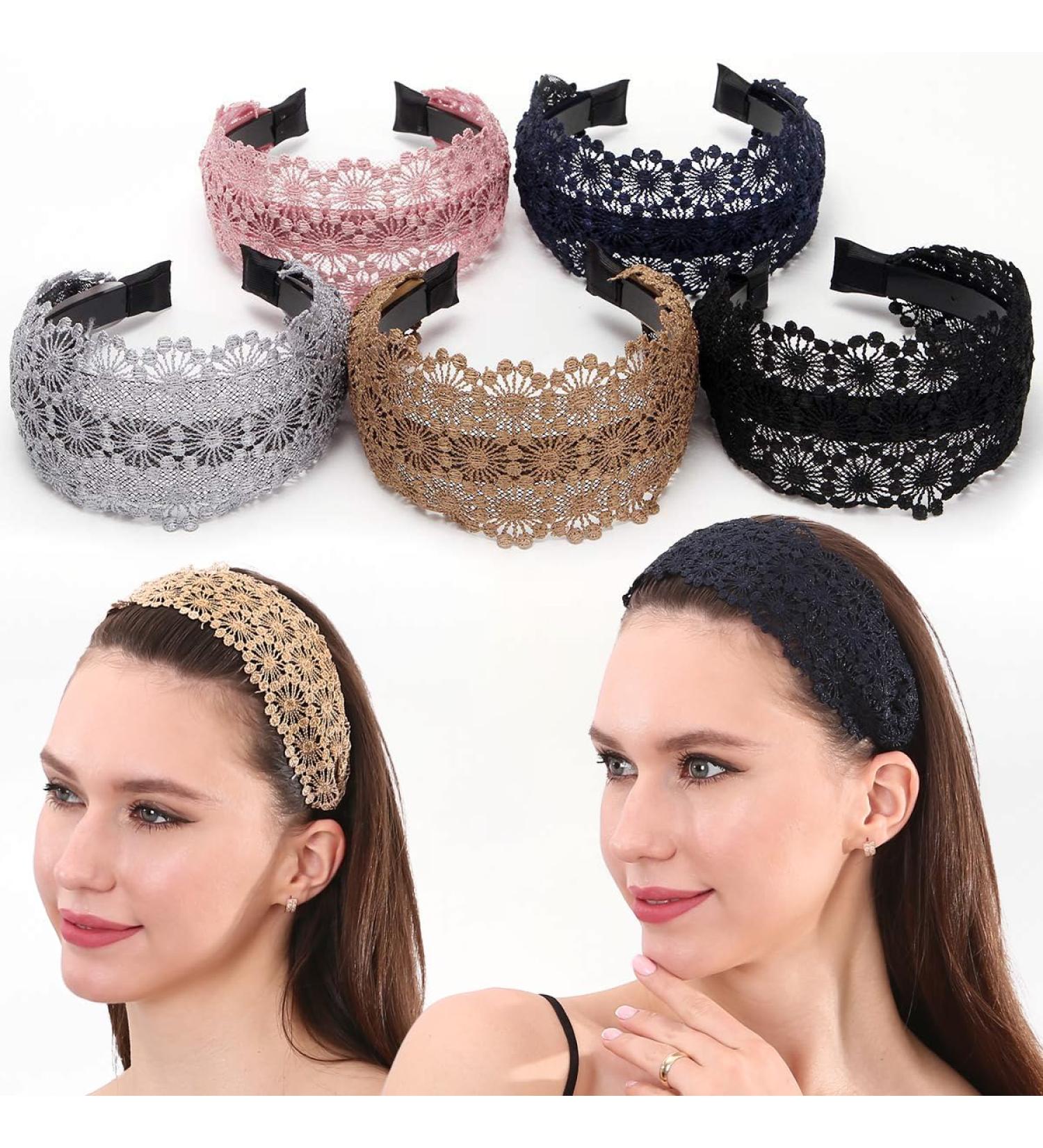LONEEDY Non-Slip Multicolor Lace Headband Wide-Head Cutout Hard Headbands for Women and Girls (Sun flower) - Buy Online on GoSupps.com