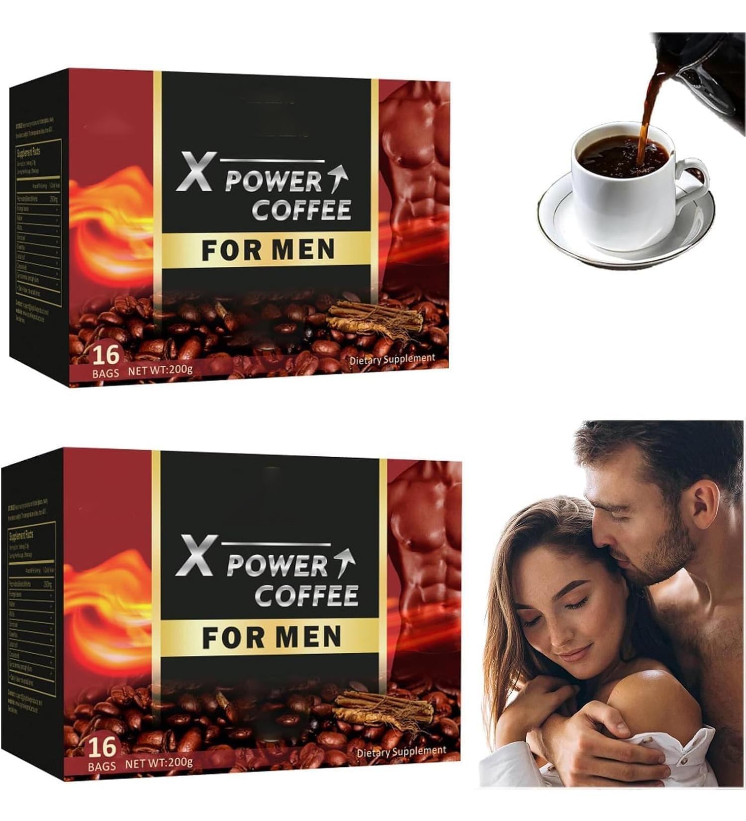 X Power Coffee for Men Instant Power Coffee For Men Men's Power Energy Coffee For Male X Power Coffee for Men Ginseng Maca Supplement Energy Coffee for Male Energy-boosting Coffee (2Box a) - Buy Online on GoSupps.com