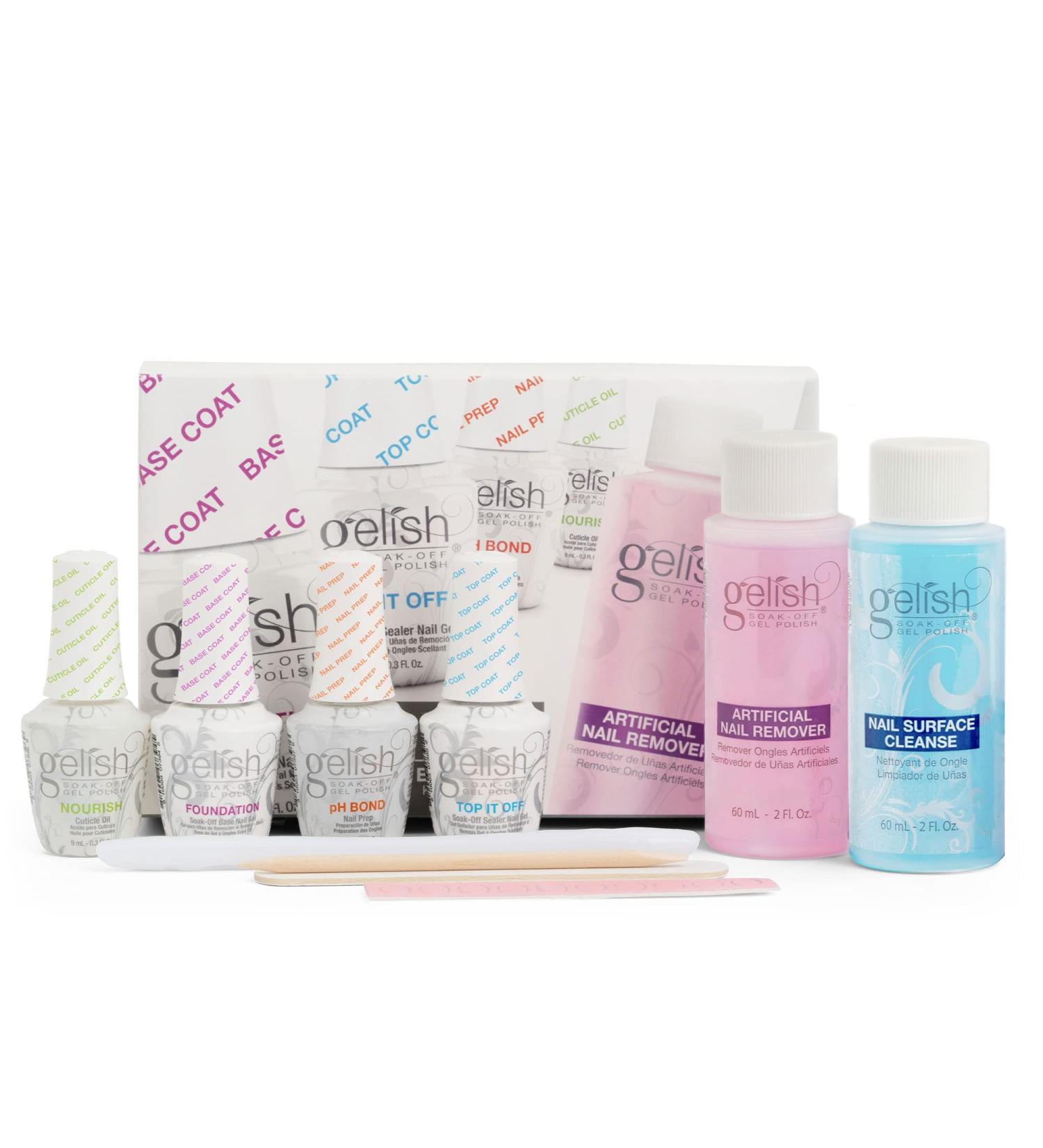 Gelish Basix Care Kit - Bond Base Sealer, Remover & Cleanser 0.51 Fl Oz - Gel Nail Polish Set - Buy Online on GoSupps.com