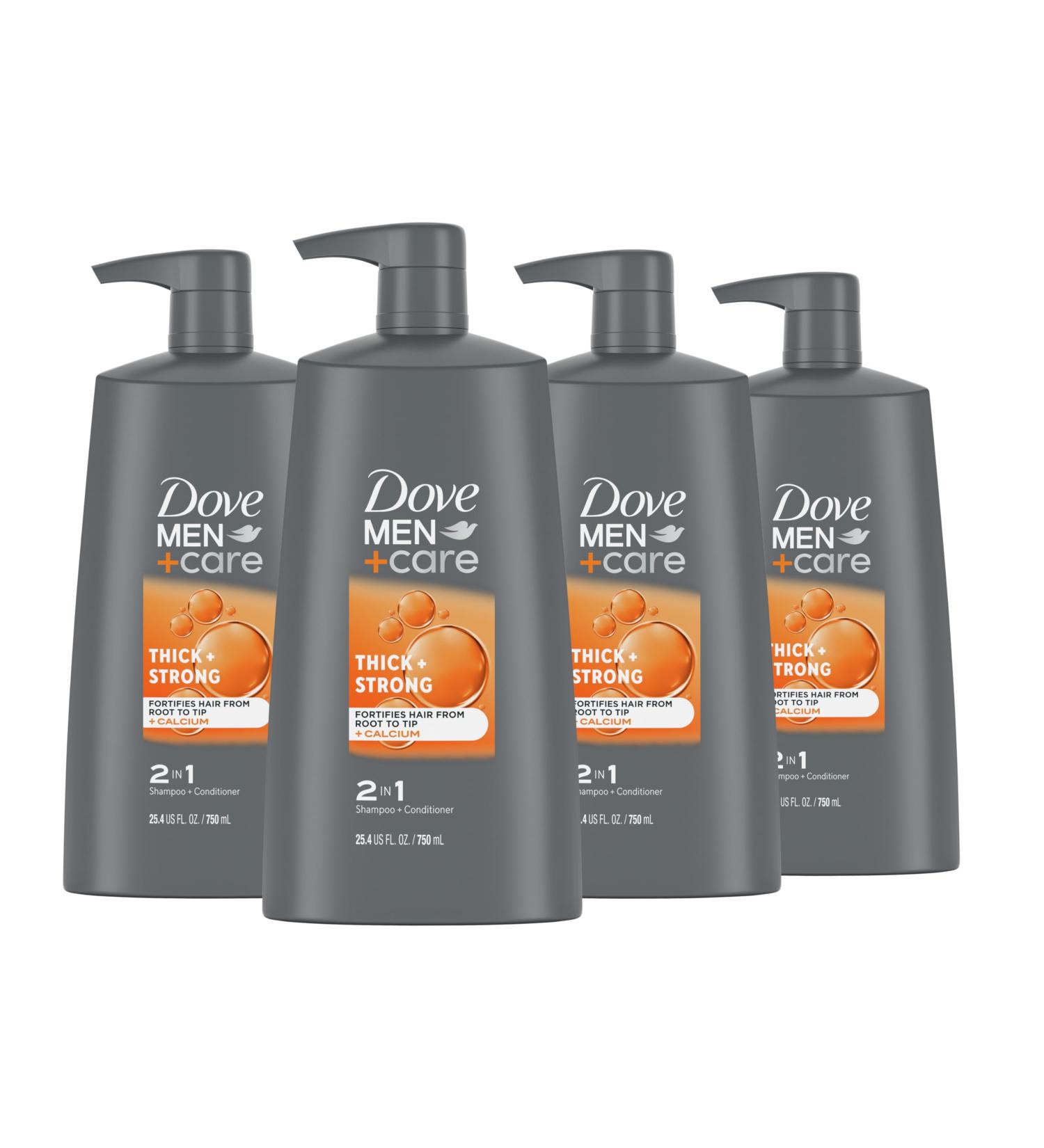 Dove Men+Care Lot de 4 shampoings et apr s-shampoing fortifiants 2 en 1 Nettoie et purifie les cheveux pais et forts renforce et recharge Hair Vigor 720 1 g - Buy Online on GoSupps.com