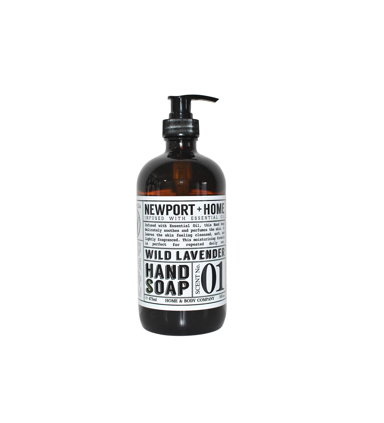 Newport Home and Body Co Hand Soap  Wild Lavender  16 fl oz Glass Bottle Wild Lavender 16 Fl Oz (Pack of 1) - Buy Online on GoSupps.com