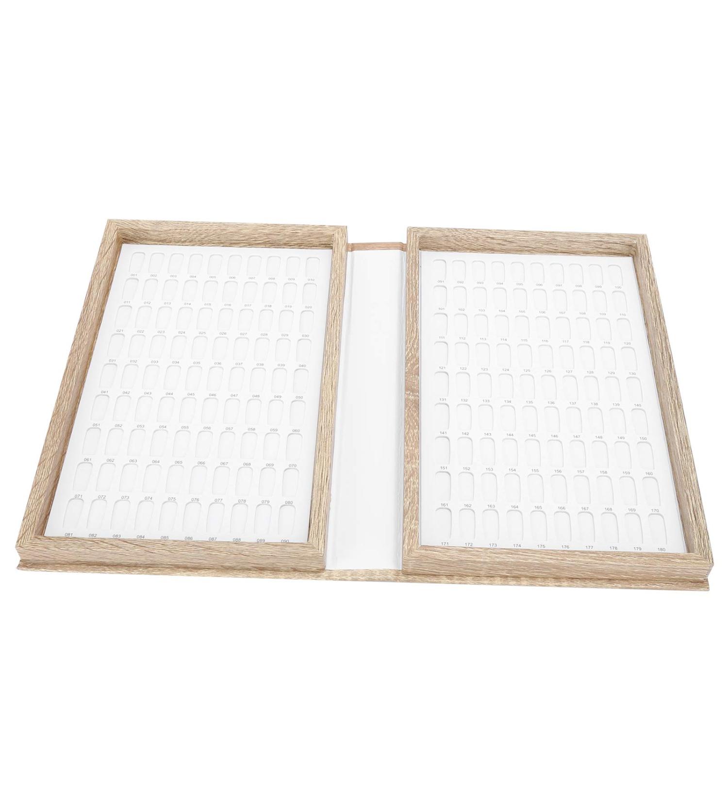  ZJchao ZJchao Nail Art Presentation Book Real Wood Nail Polish Presentation Book with 180 Grids for Display Gel Polish Colours (Light) - Buy Online on GoSupps.com