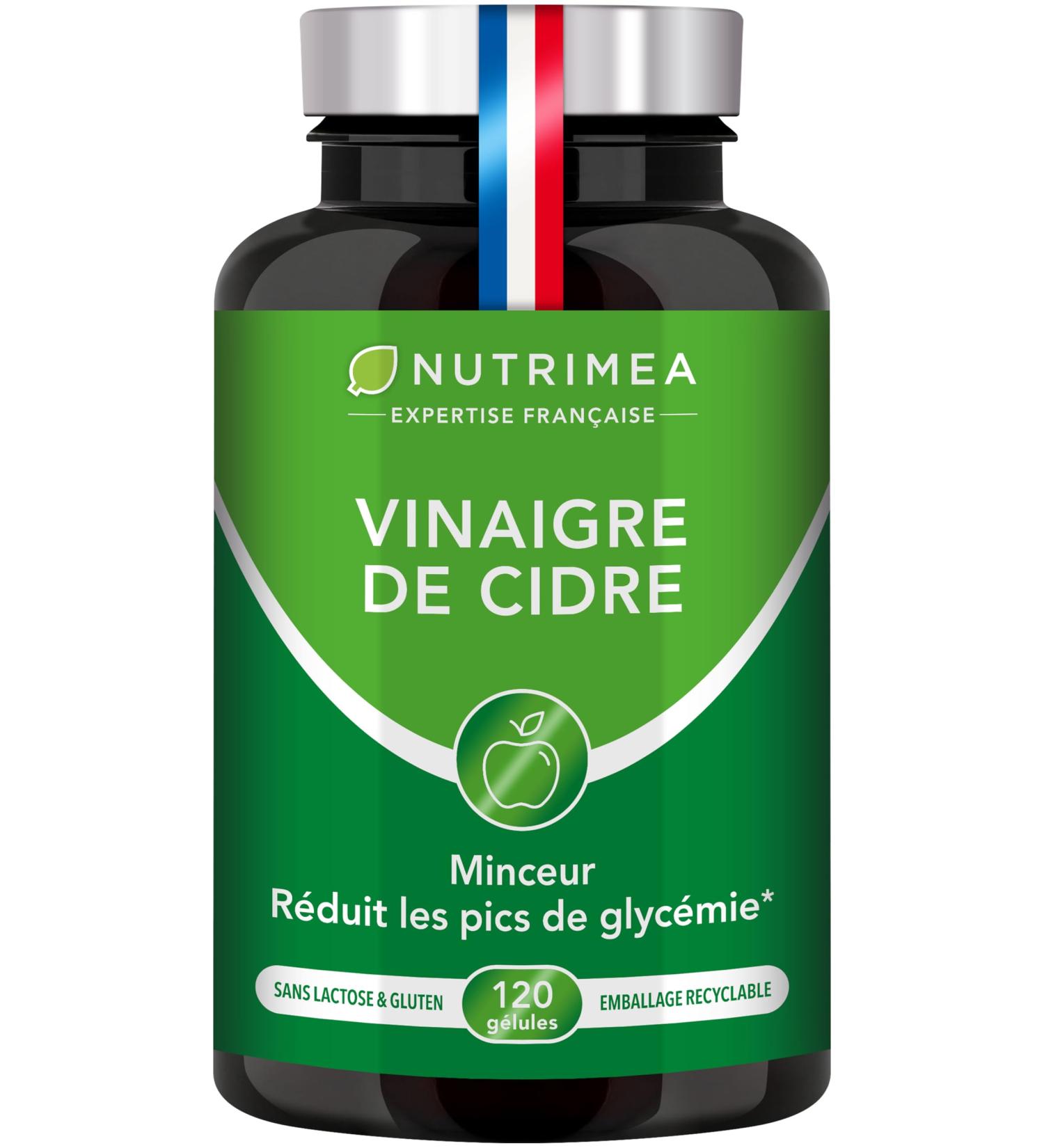 Apple Cider Vinegar - 1500 mg - With Chromium - Helps with Weight Loss Control Blood Sugar Levels - Alternative to Morosil - Neutral Flavor - 120 Vegan Capsules - Nutrimea - Made in France - Buy Online on GoSupps.com