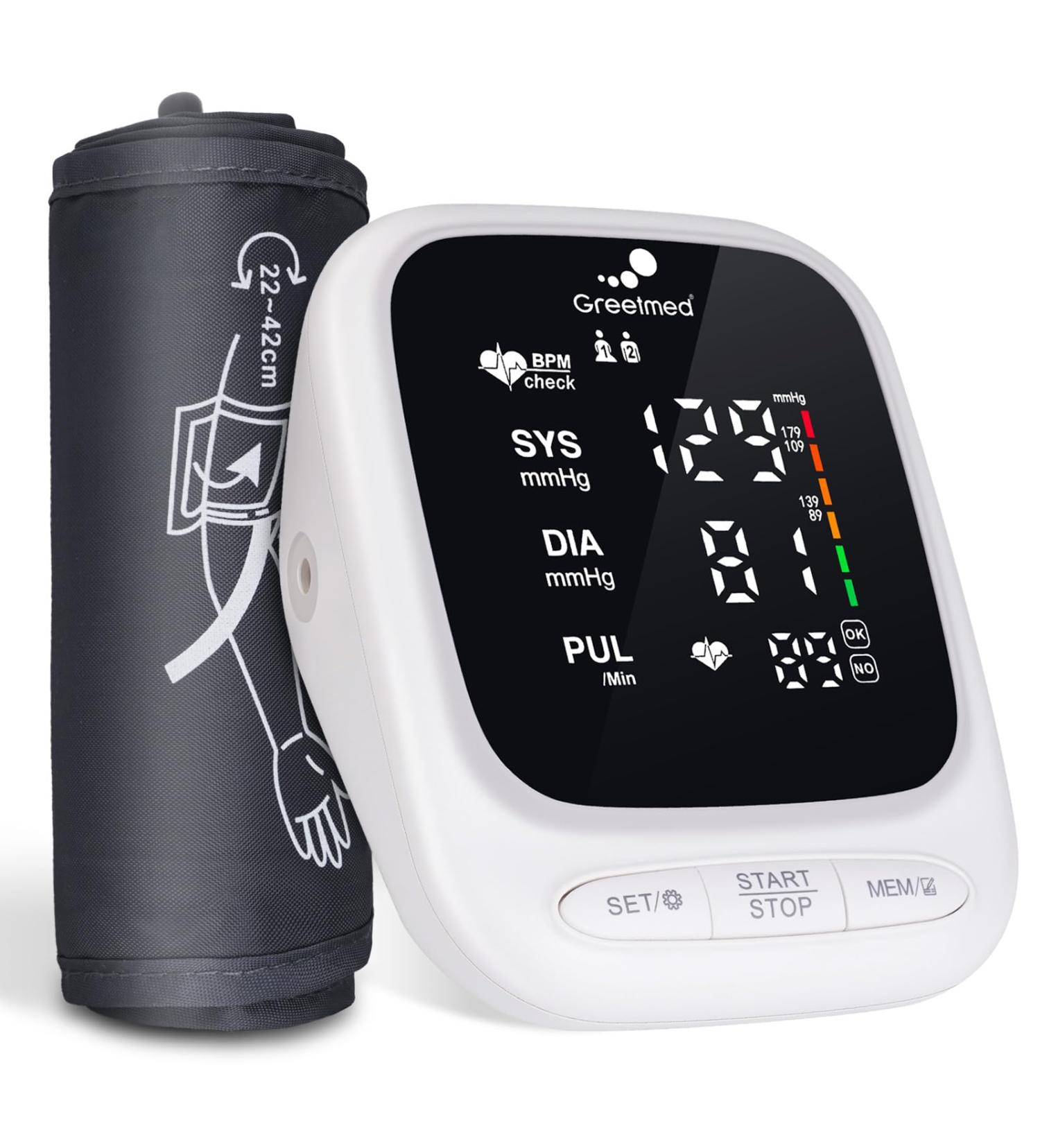 Automatic Talking Blood Pressure Monitor - Rechargeable Upper Arm Cuff Digital LED Display Dual User Model for Home Use - Buy Online on GoSupps.com
