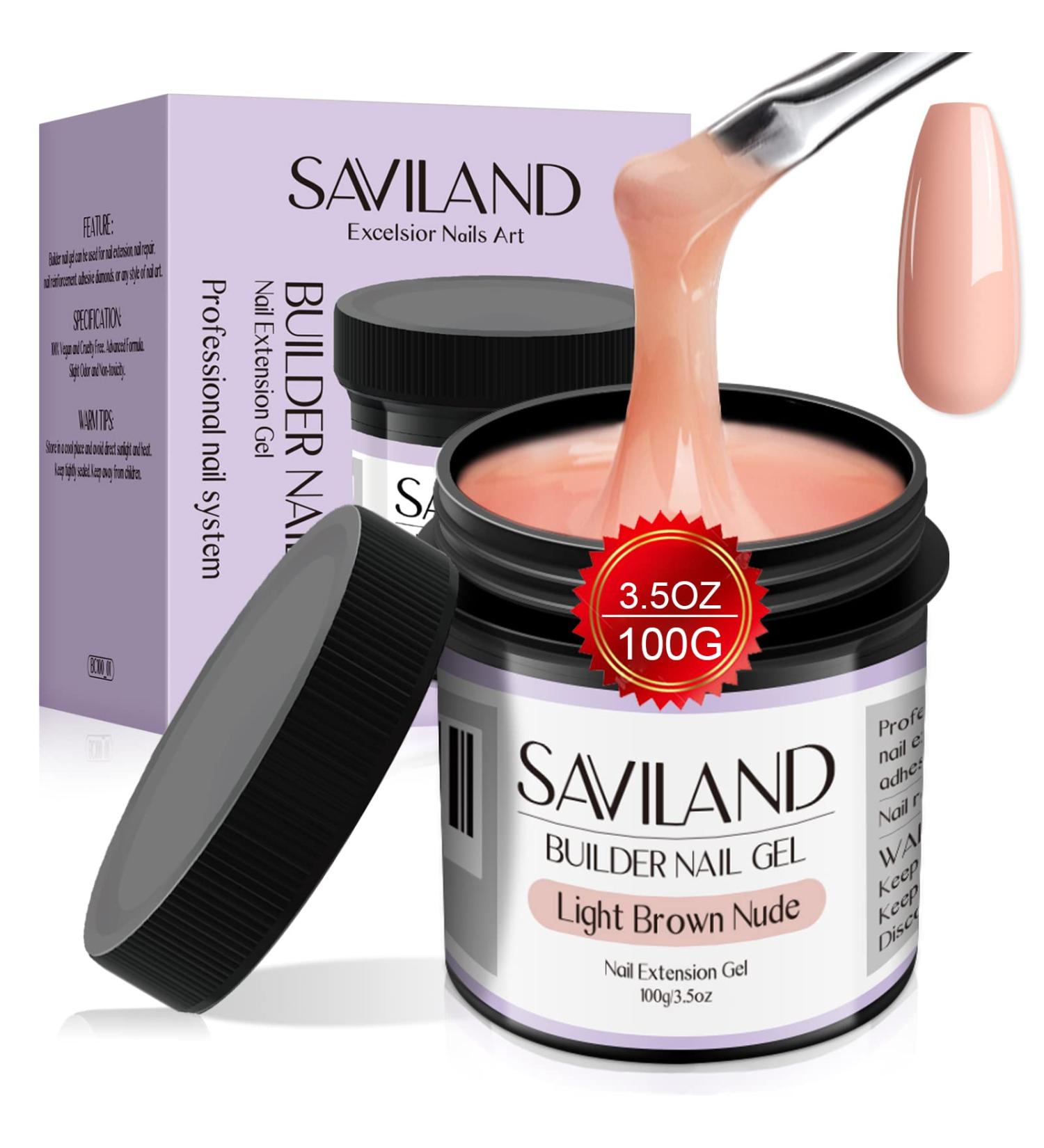 Saviland Nail Assembly Gel - 100g Naked Brown Structure for UV Nail Extensions | Strong Hard Gel for Nail Art & Manicure | Ideal for Nail Studios - Buy Online on GoSupps.com