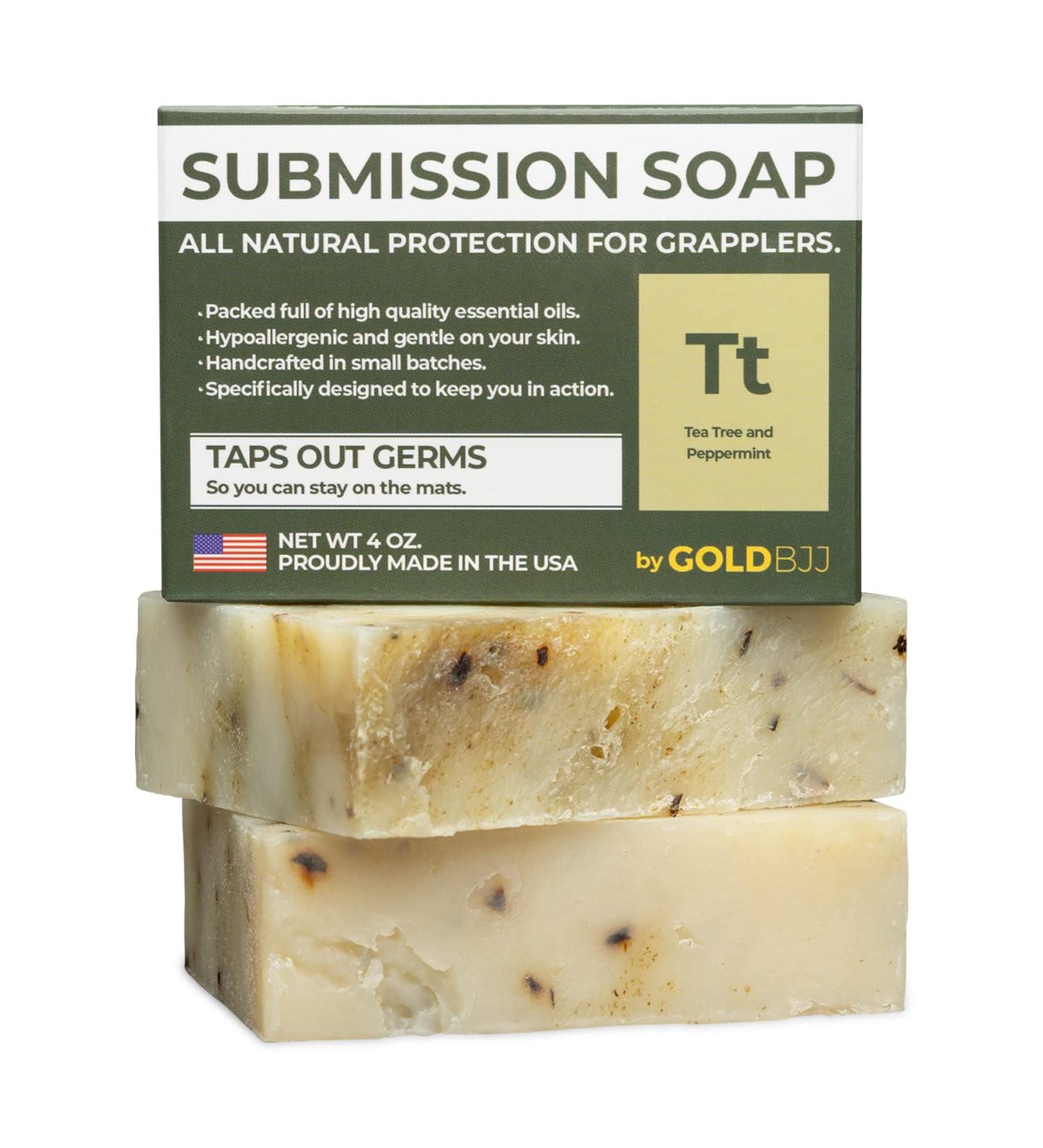 Premium Tea Tree Oil Soap for BJJ and Grappling - Peppermint Tea Tree Bar Soap (2-Pack, 4 oz Bars) - Buy Online on GoSupps.com