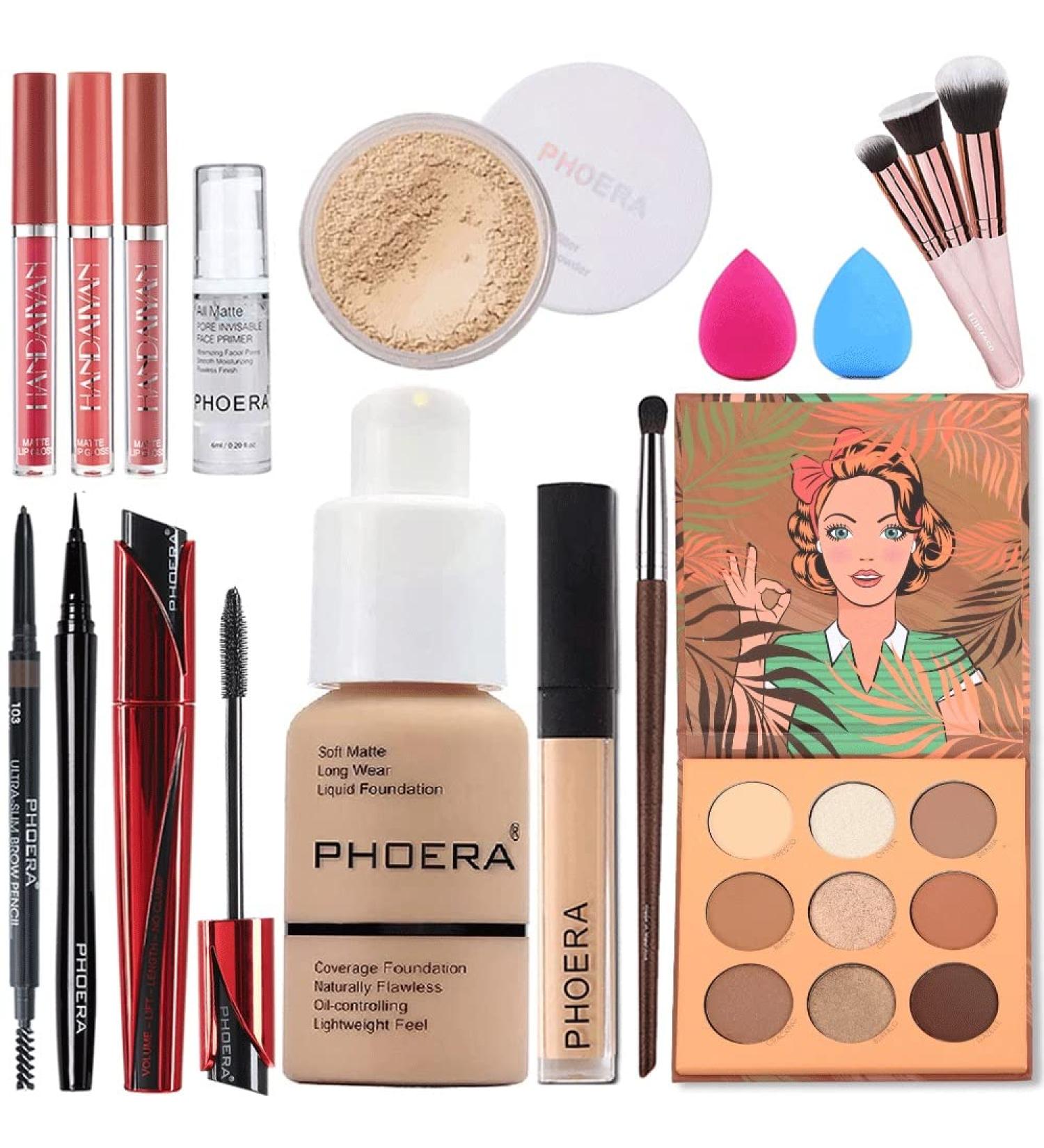 PHOERA Foundation 30ml Matte Liquid Makeup Kit for Women - Full Coverage Concealer 24HR Oil Control (102 Nude) - Buy Online on GoSupps.com
