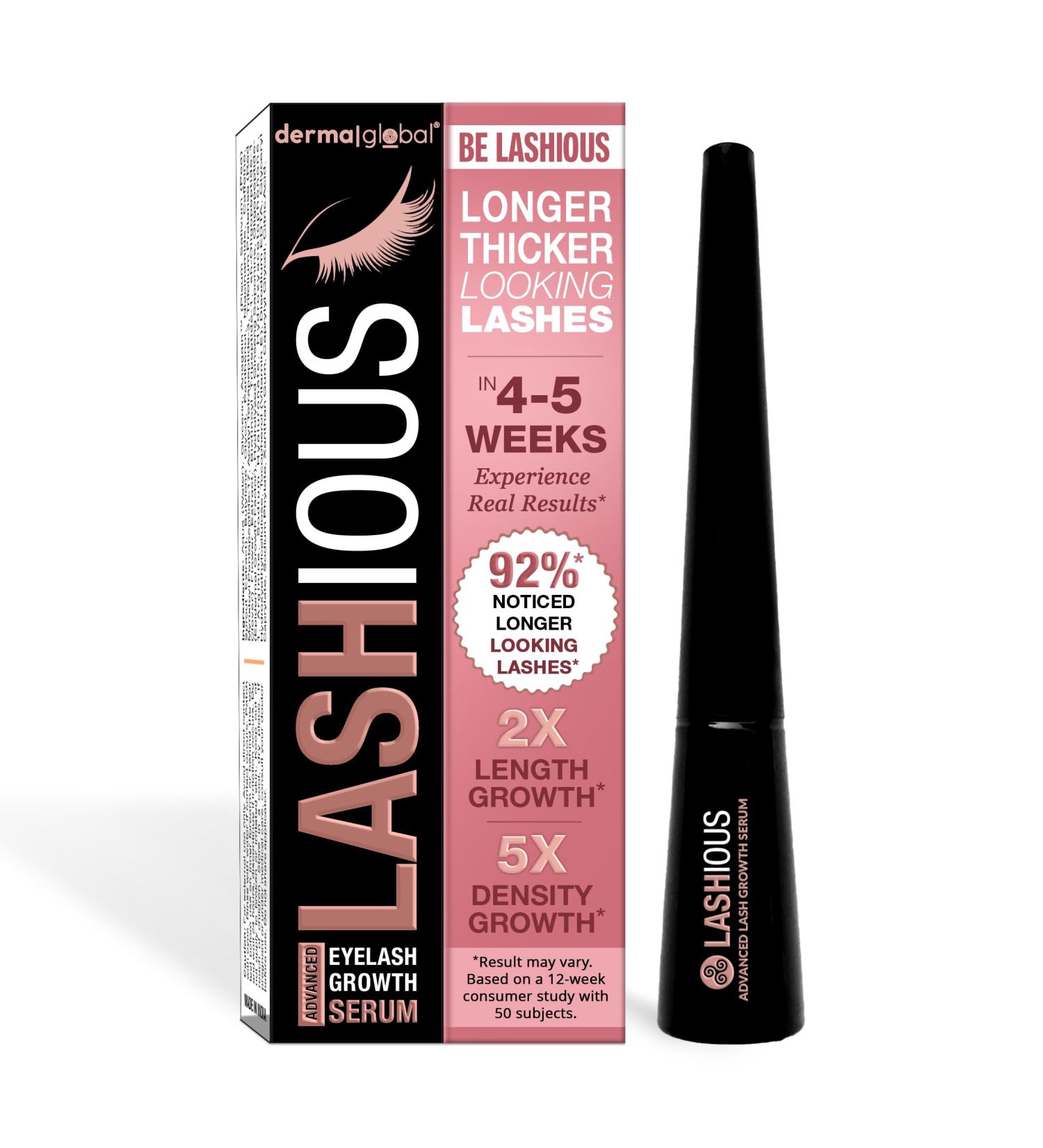 Derma Global LASHious Advanced Lash Growth Serum | Multi-Peptide Complex with Anagain Biotin Panthenol & Caffeine Red Clover Flower Extract | Prostaglandin-Free & Non-Irritating Formula | 3mL - Buy Online on GoSupps.com
