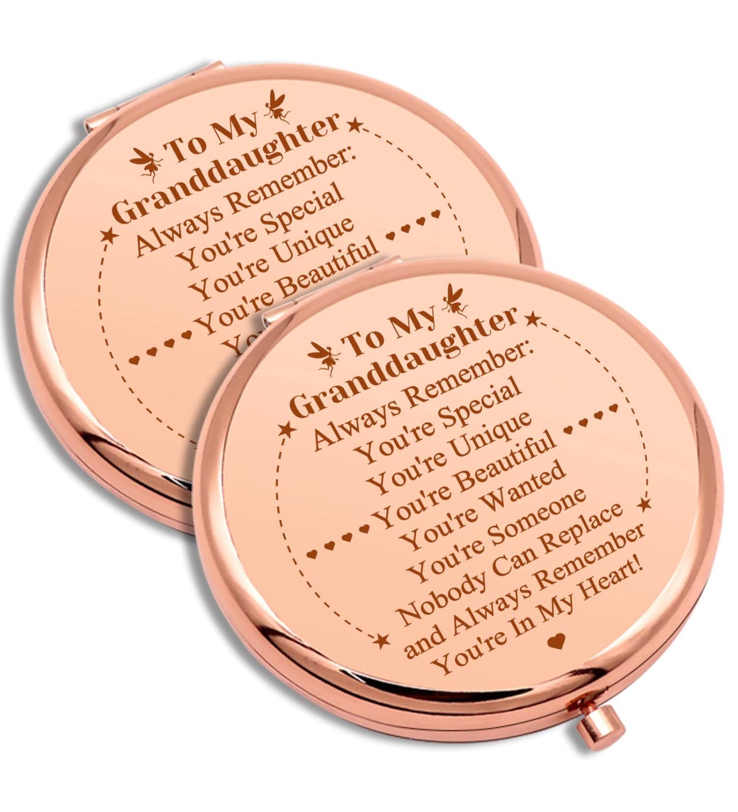 Granddaughter Compact Makeup Mirror Set - Birthday, Christmas, Graduation Gift from Grandma - Buy Online on GoSupps.com