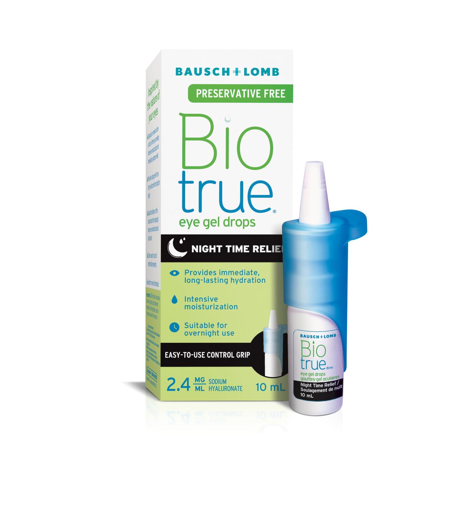 Biotrue Night Time Relief Eye Gel Drops for Dry Eyes Nighttime 10 mL - Buy Online on GoSupps.com