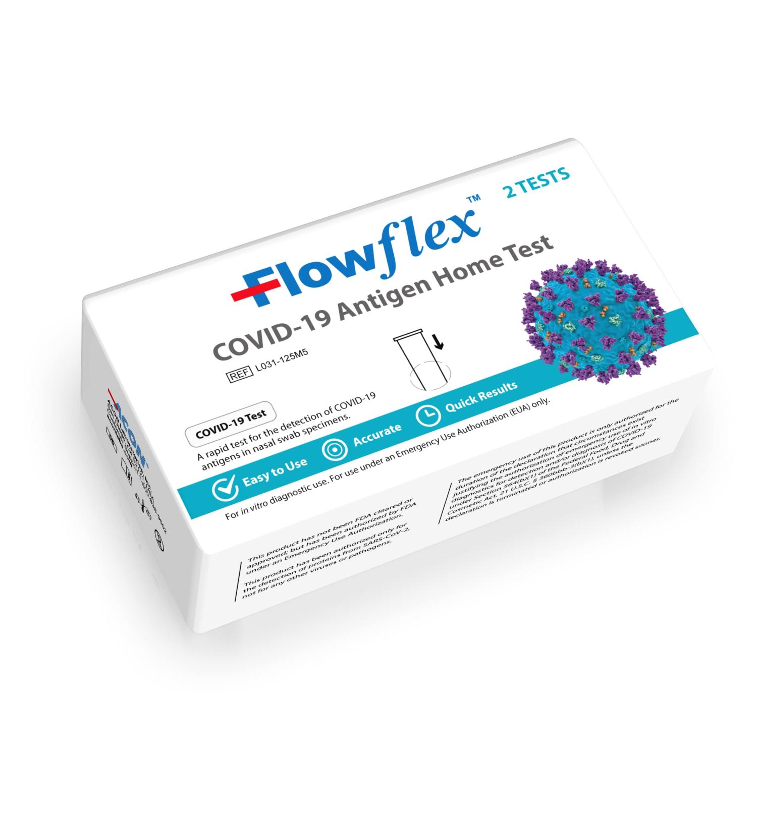 Flowflex COVID-19 Antigen Home Test Kit - 2 Tests - Buy Online on GoSupps.com