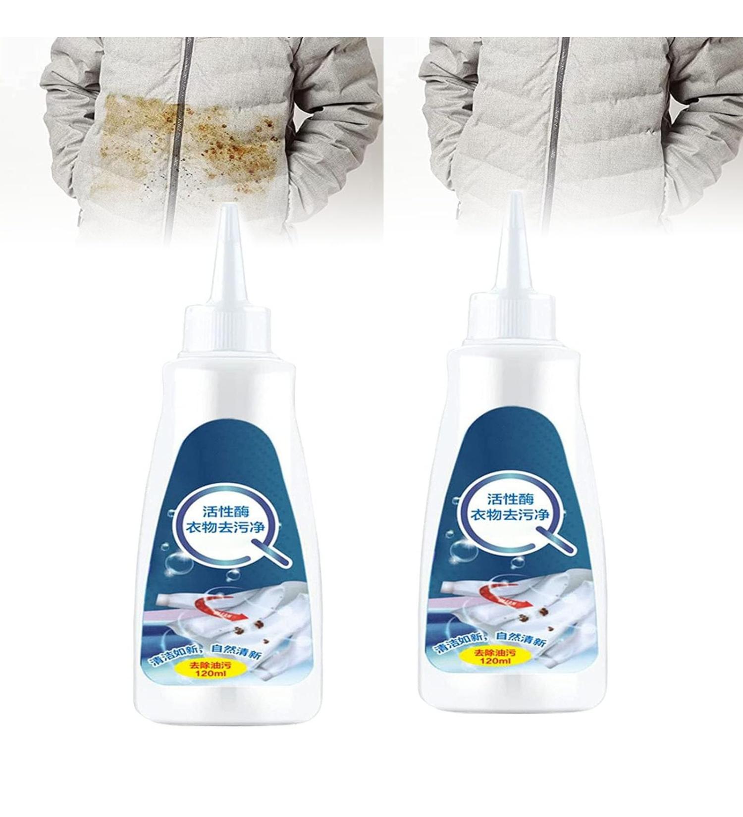Xebular 1/2PCS Active Enzyme Clothing Stain Remover Oil Stain Remover Clothes Stain Remover For White Clothes Stain Remover For Clothes Liquid Detergent For Most Types Of Clothes (A -2PCS) - Buy Online on GoSupps.com