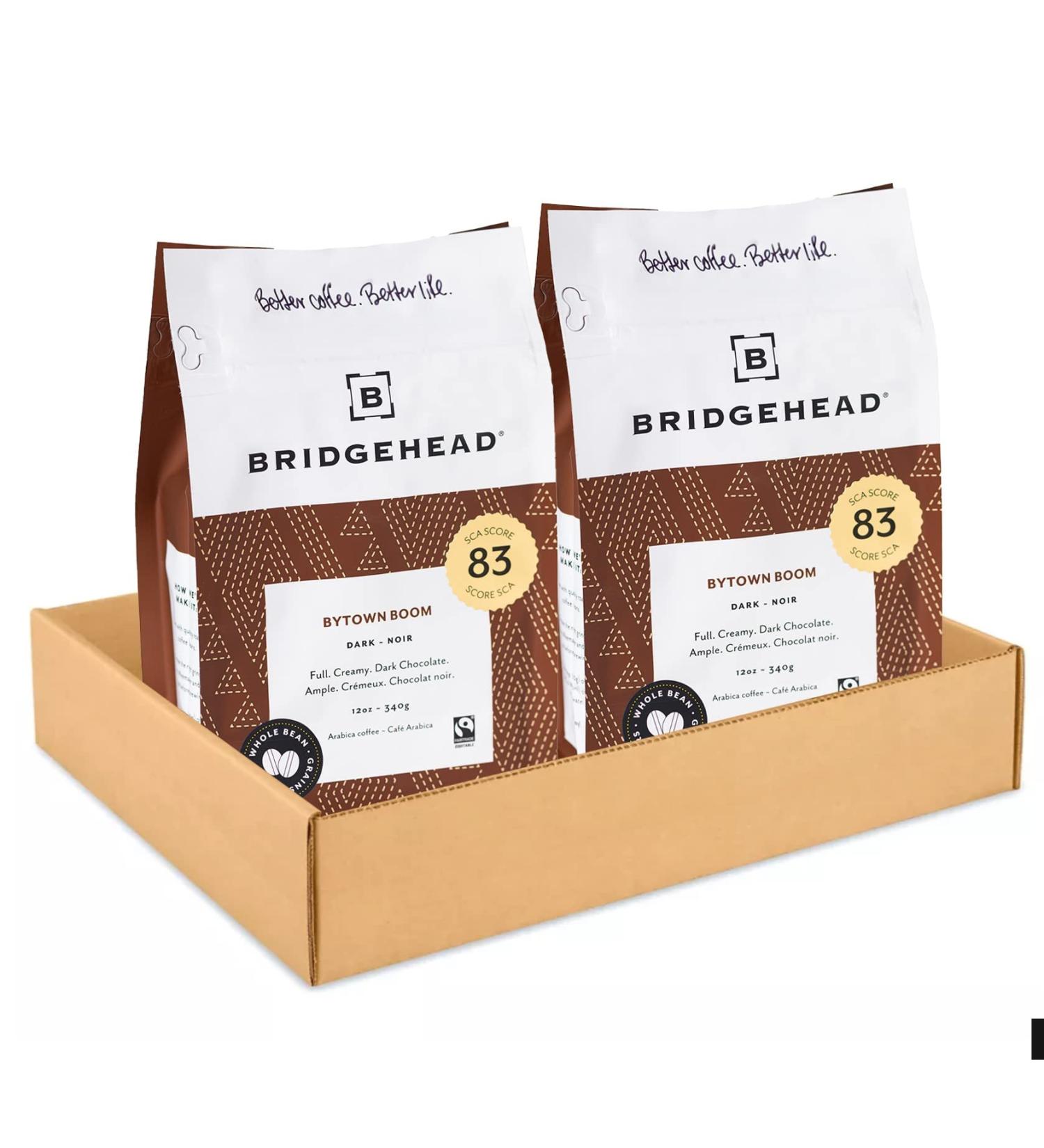 Bridgehead Coffee- Bytown Boom- 2 pack | Dark Roast Coffee | Whole Bean Coffee | 340 g - 12 oz each pack | Organic | Fairtrade | Sustainable | proudly Canadian Bytown Boom 680 g (Pack of 1) - Buy Online on GoSupps.com