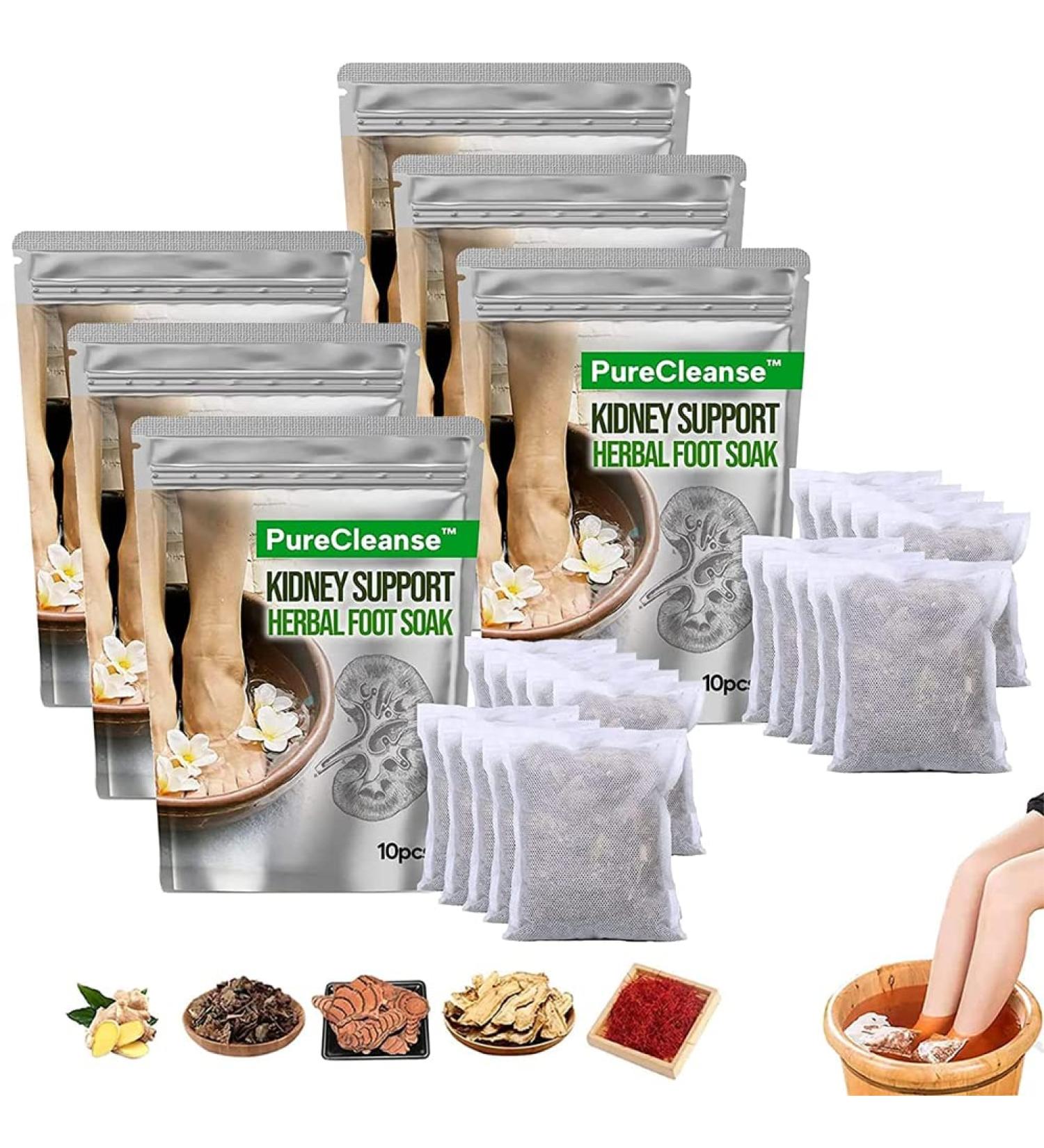 FUZSKWID 60pcs Detoxpro Kidney Support Foot & Hand Care Salts & Soaks with Ginger and Natural Mugwort Herb for Stress Relief and Better Sleep - Buy Online on GoSupps.com