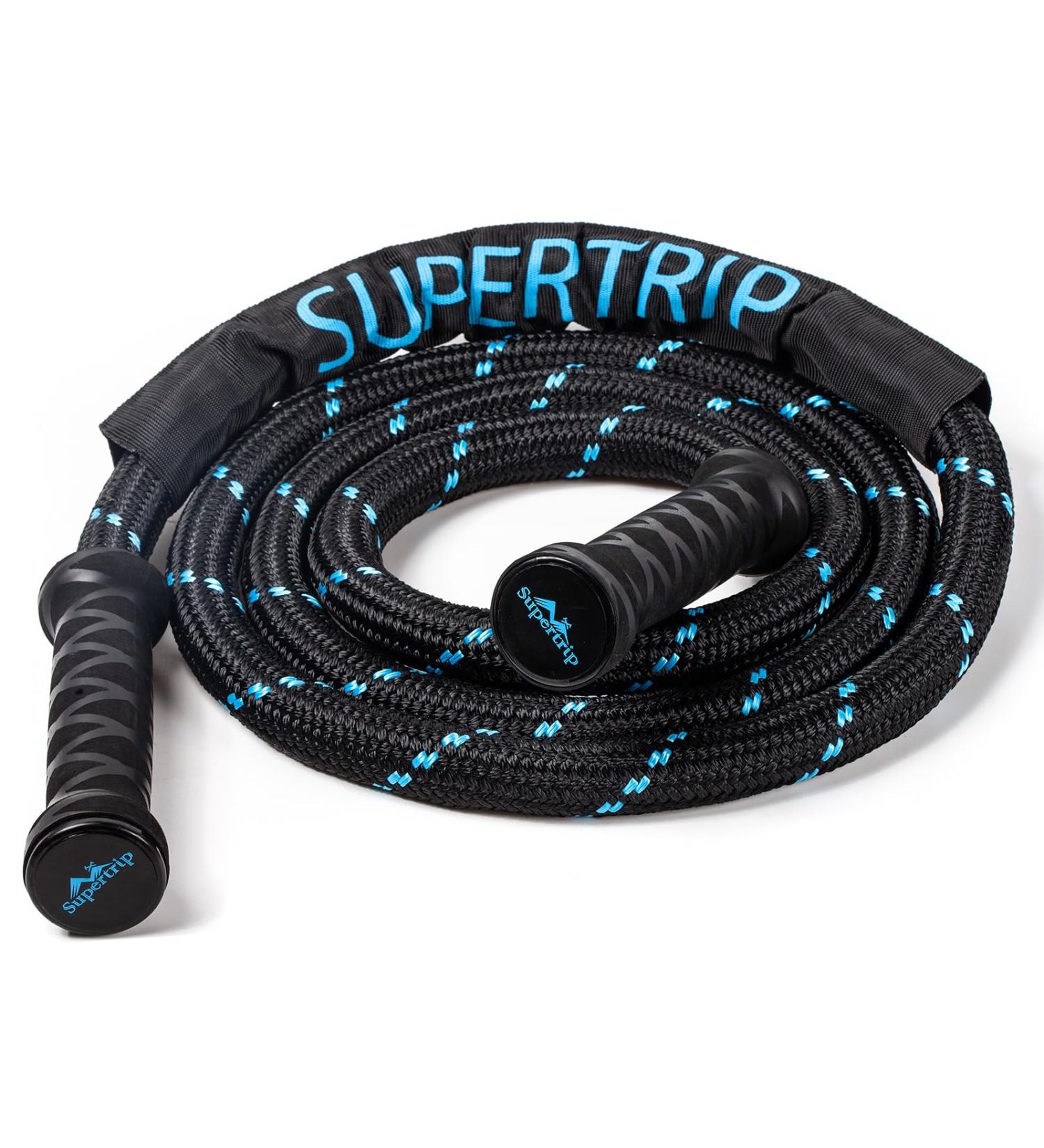 Super Trip Weighted Jump Rope for Adult Fitness - 360 Rotating Handles Heavy 3.1/3.4 lb Rope for Full Body Workout - Ideal for Men & Women - Buy Online on GoSupps.com