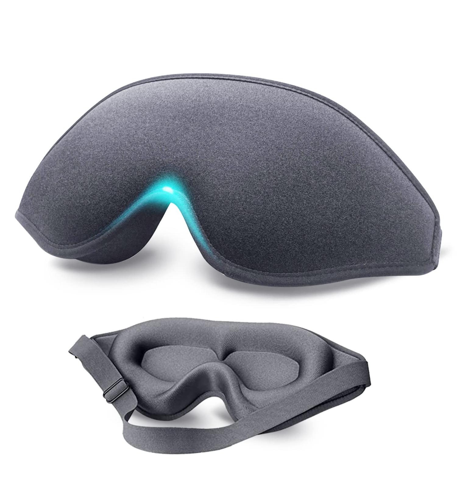 AUPHIL 3D Contoured Eye Mask for Sleeping - Blackout Blindfold for Men and Women - 100% Light Blocking - Soft Weighted Sleep Mask for Travel - Grey - Buy Online on GoSupps.com