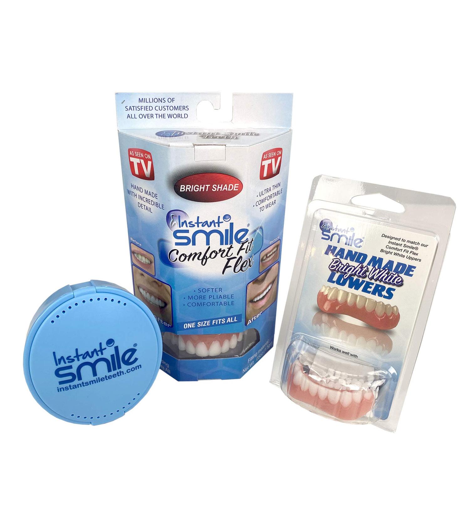 Instant Smile Comfort Fit Flex Bright White Teeth Set with Vented Case - Buy Online on GoSupps.com