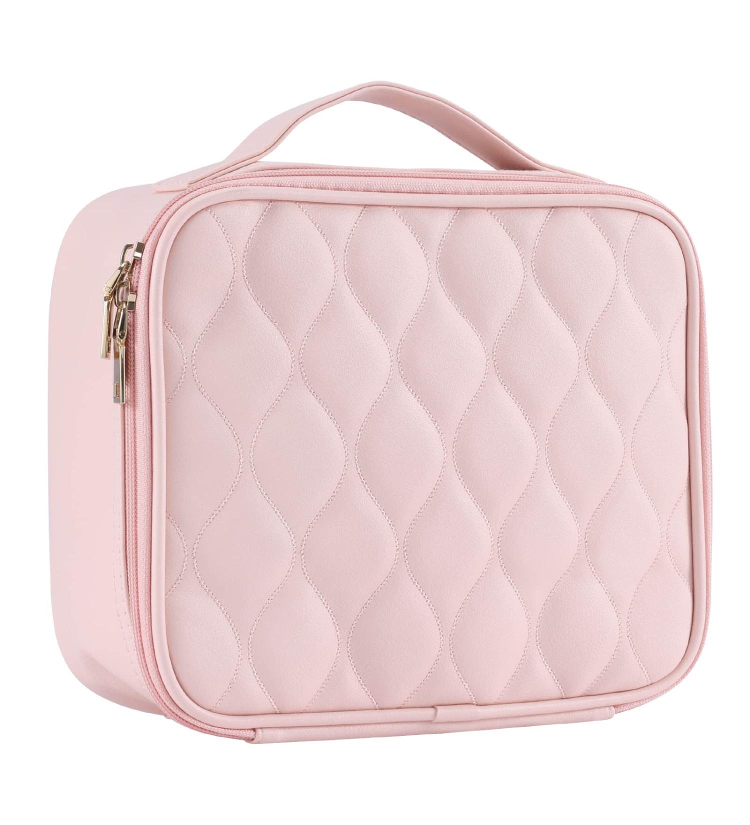 Large Wavy Pink Makeup Bag â€“ Travel Cosmetic Organizer for Women & Kids - Buy Online on GoSupps.com
