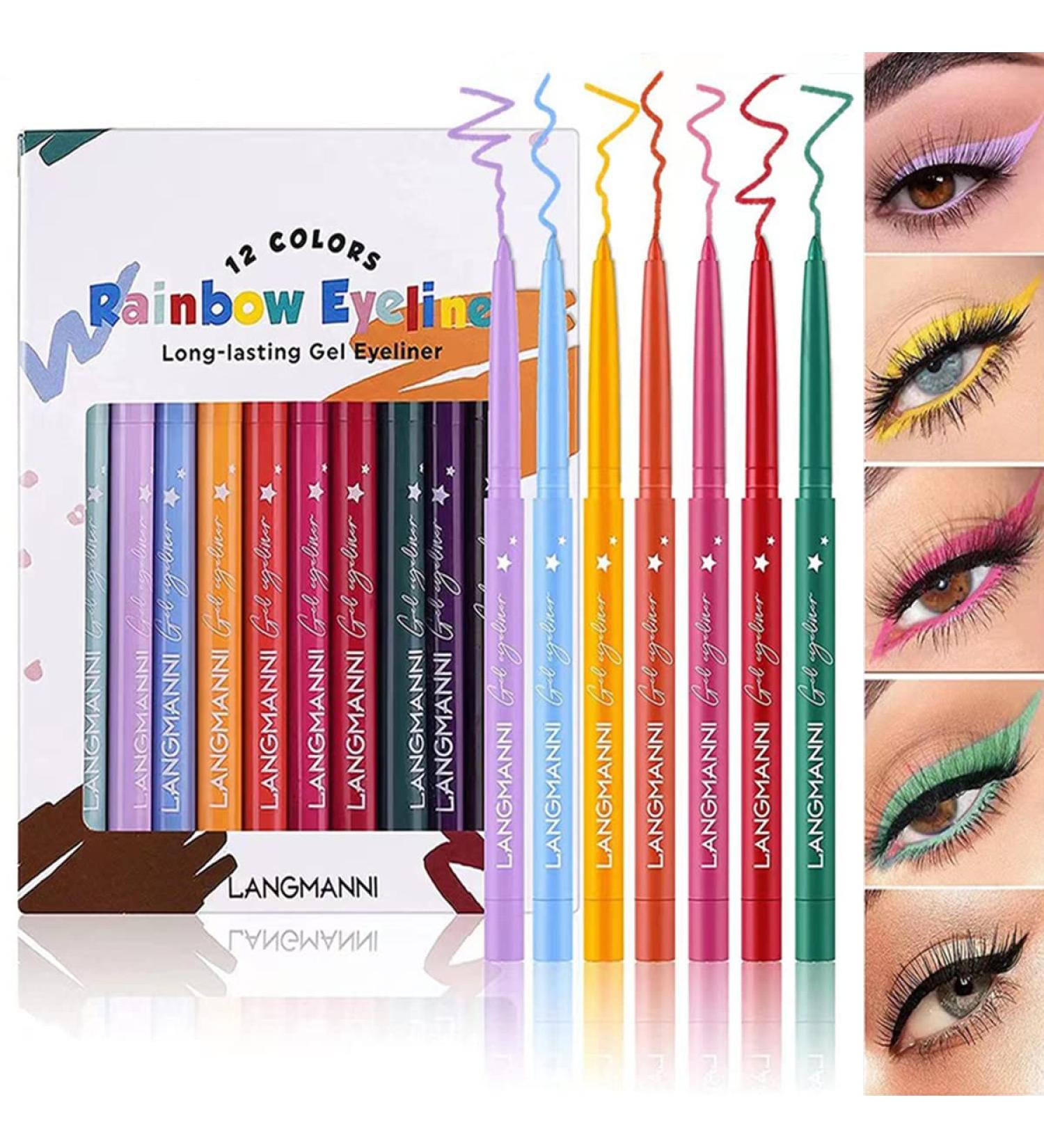 12 Colors Waterproof Eyeliner Set - Matte Eyebrow Pencil Eyeshadow Pen & Lipstick | Durable & Colorful Makeup - Buy Online on GoSupps.com