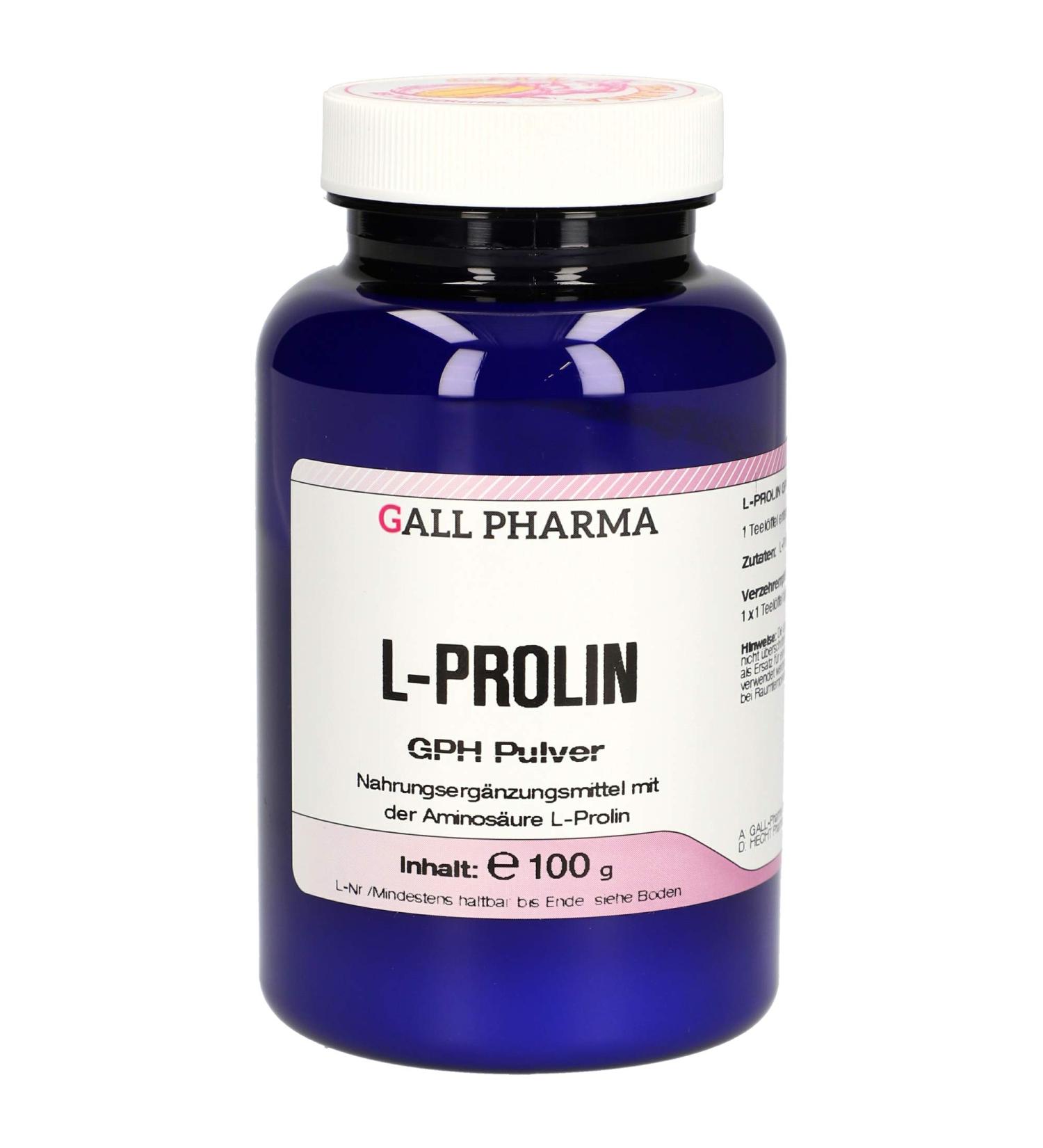 Buy Gall Pharma L-Proline GPH Powder - 100g for Optimal Health | Fast International Shipping - Buy Online on GoSupps.com