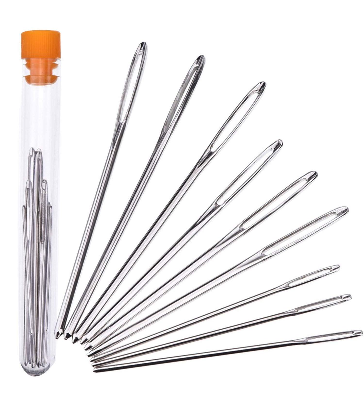 Large-Eye Blunt Needles Set - 9 Pieces Steel Sewing & Knitting Needles (Silver) - Buy Online on GoSupps.com