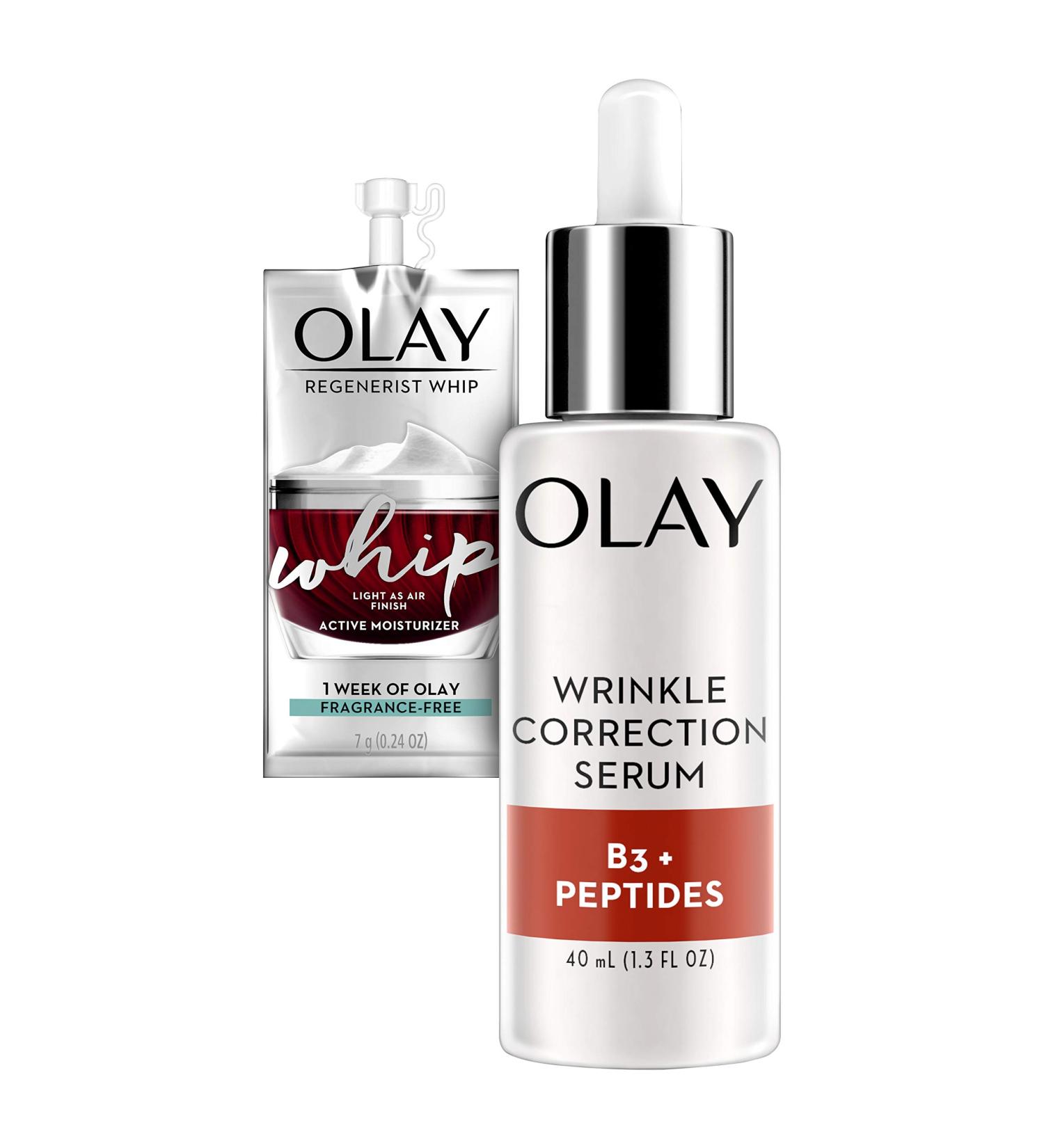 Olay Collagen Peptides Wrinkle Correction Serum & Whip Face Moisturizer Travel Set - 1.3 Fl Oz - Buy Online on GoSupps.com