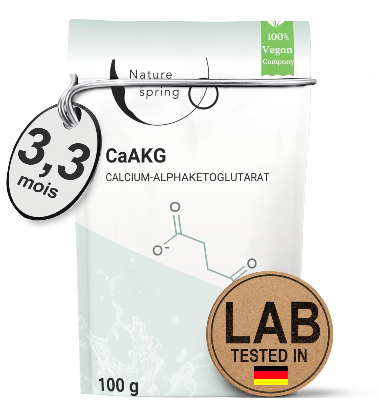 CaAKG High Dosed Powder | Supply Pack (100g) +3.3 Months | Premium Vegan Calcium-Alphacetoglutarate | 1000mg CaAKG per Serving | Lab Tested in Germany - Buy Online on GoSupps.com