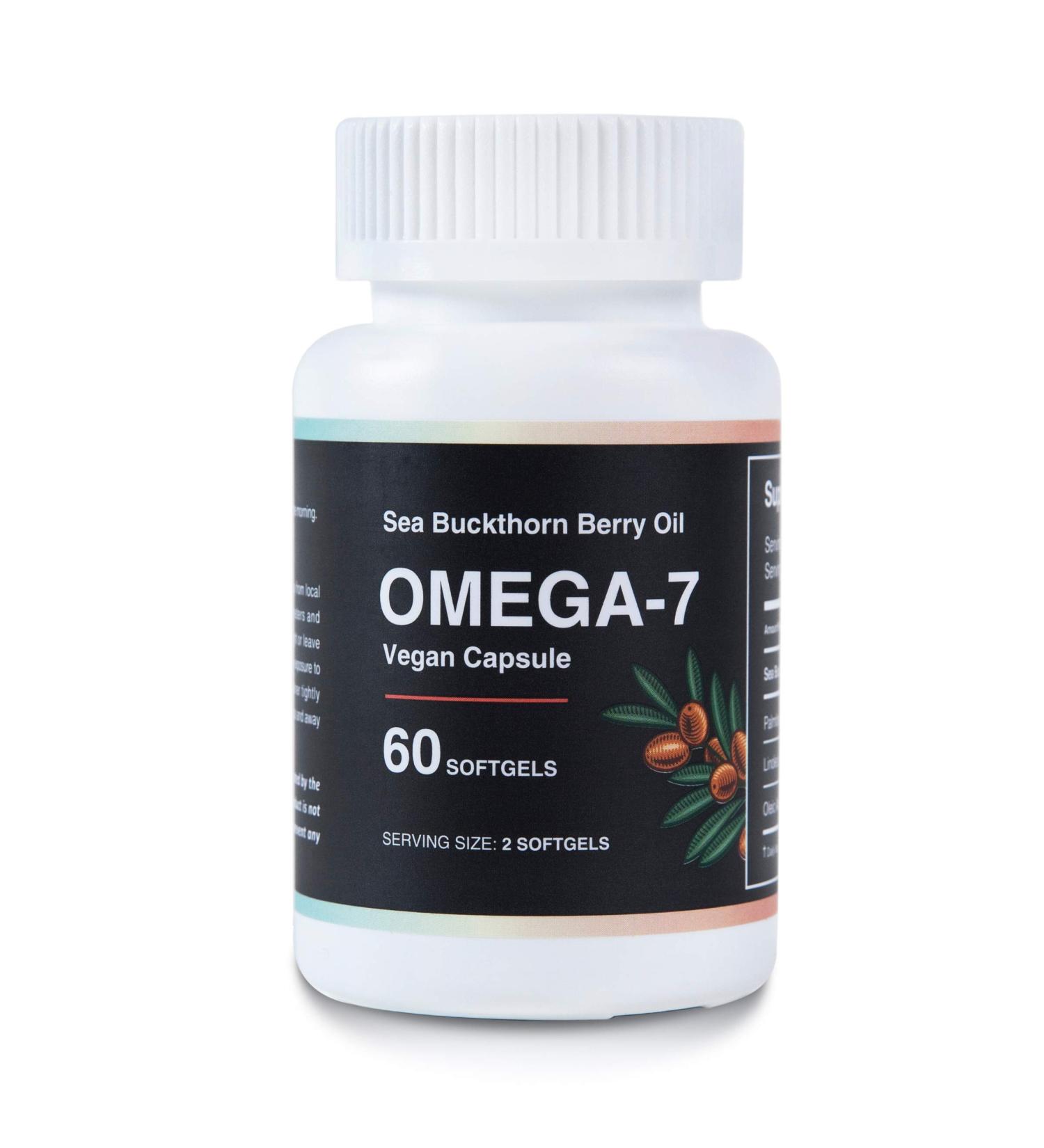Sea Buckthorn Farm Oil Blend Omega 7 Supplement - Vegan Omega 3 Capsules - Omega 3 6 9 Softgels - 60 Capsules - Buy Online on GoSupps.com