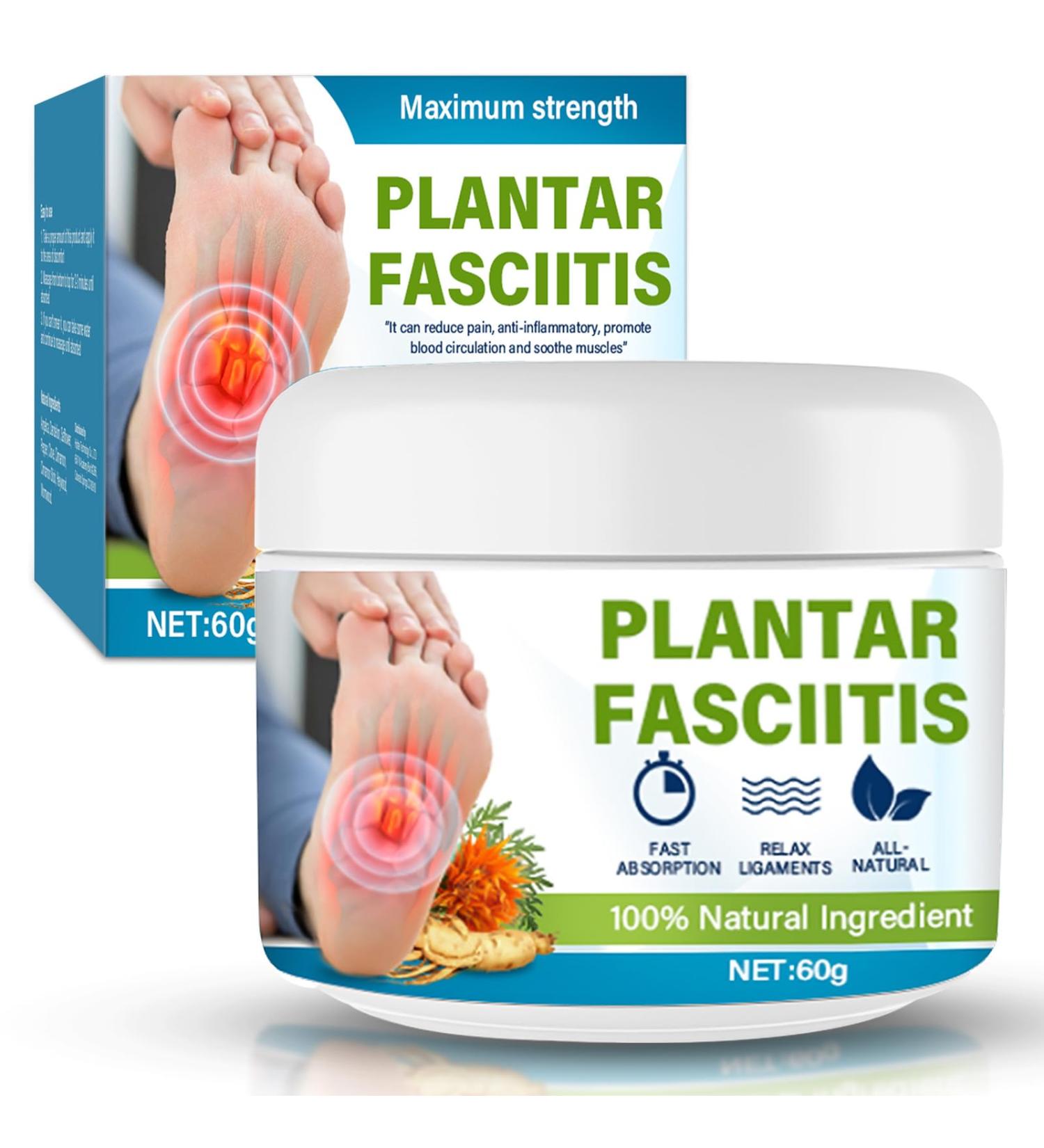 Natural Plantar Fasciitis Cream - Maximum Strength Heel Relief for Pain & Spurs | 2.12 oz - Buy Online on GoSupps.com