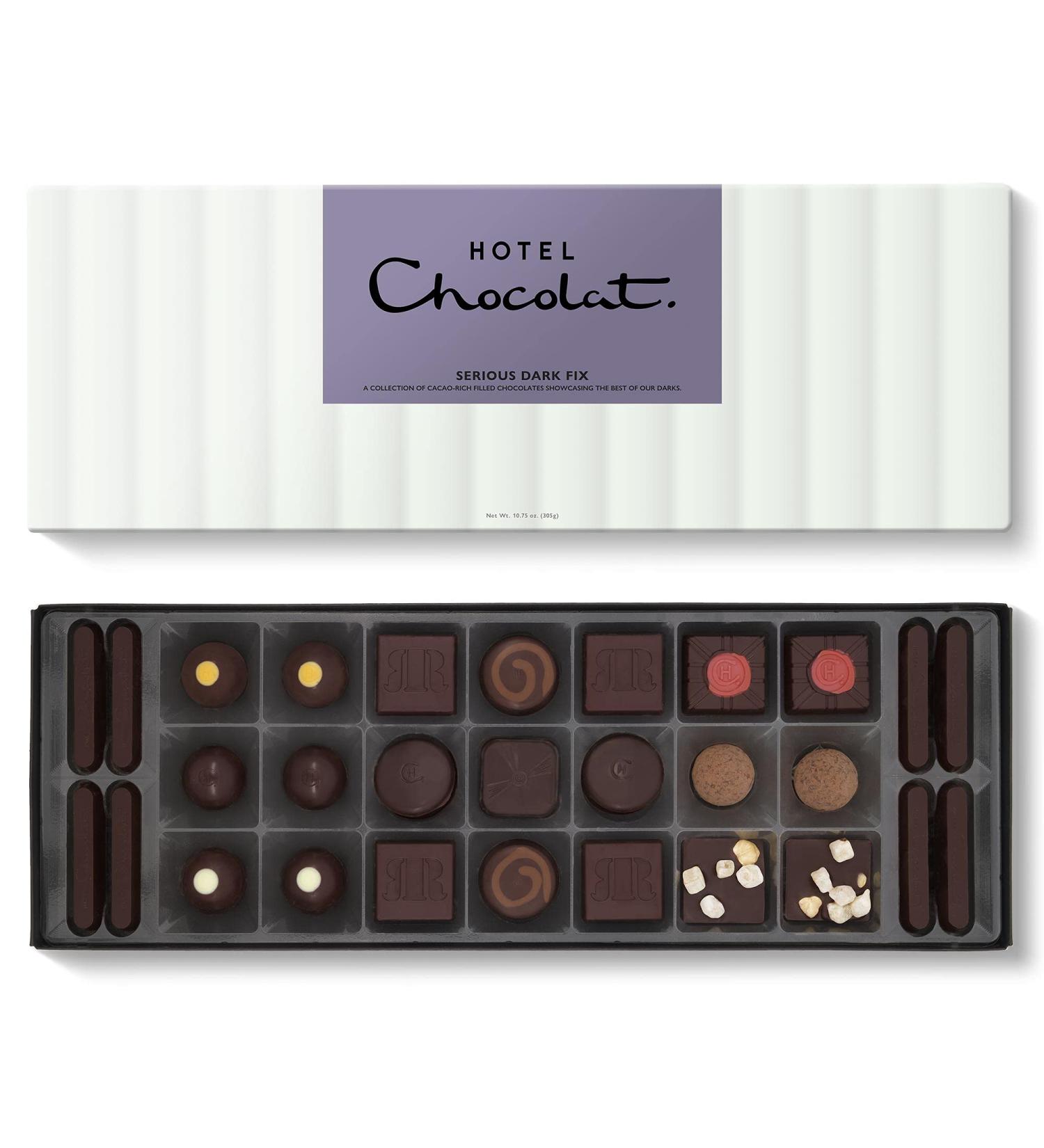 Hotel Chocolat Serious Dark Fix Sleekster 305g - Indulge in Intense Dark Chocolate - Buy Online on GoSupps.com