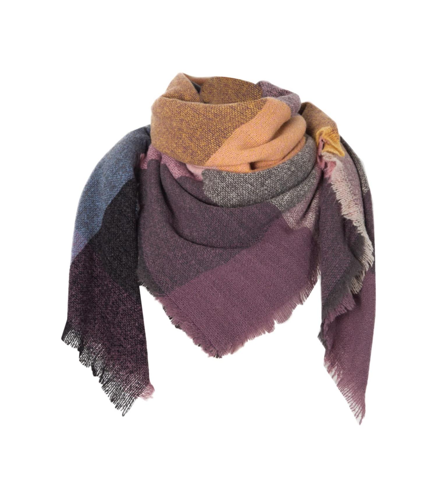 Triangular Cloth Women's Classic Poncho - Large Dark Gray Cashmere Scarf & Cape with Button | Autumn Fashion - Buy Online on GoSupps.com