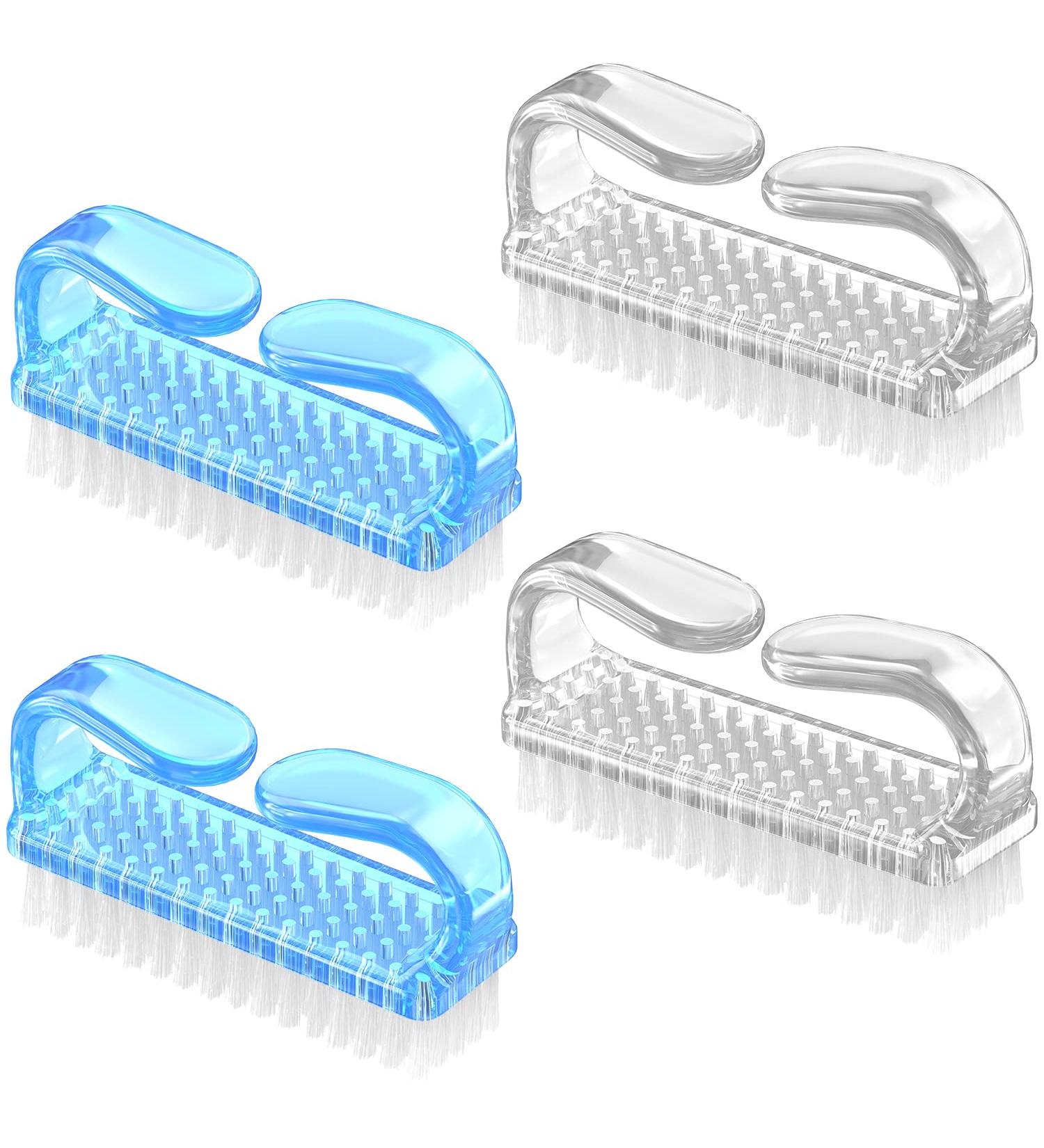 4 Pcs Nail Cleaning Brush Larbois Plastic Handle Scrubbing Brush Eco Friendly Fingernail Brush with Soft Bristles Nail Manicure Dust Brush for Hand Toes Nail Home Garden Salon use Color-7 - Buy Online on GoSupps.com