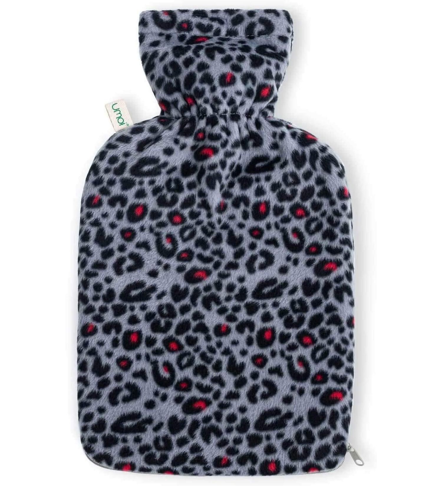 Premium Leopard Fleece Hot Water Bottle - 2L T V Rheinland Certified Extra Inner Lining Cozy & Stylish - BS1970:2012 - Buy Online on GoSupps.com