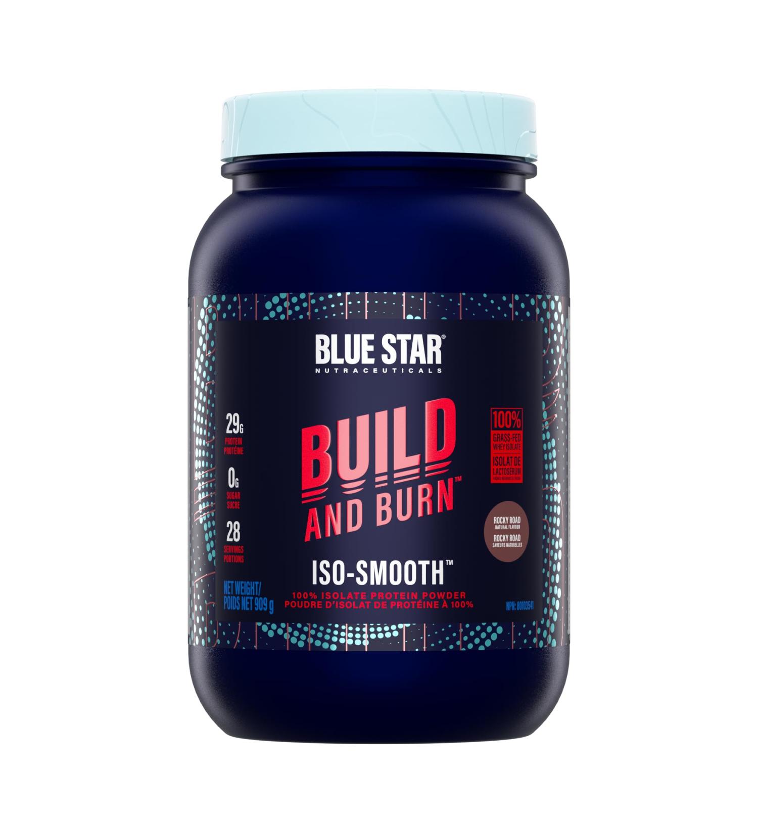 Blue Star Nutraceuticals Iso-Smooth 100% Isolate Whey Protein Powder 30g Protein Per Serving - Low Carb Keto Friendly - Easy Mixing and Absolutely Delicious Protein Shake (Rocky Road) - Buy Online on GoSupps.com