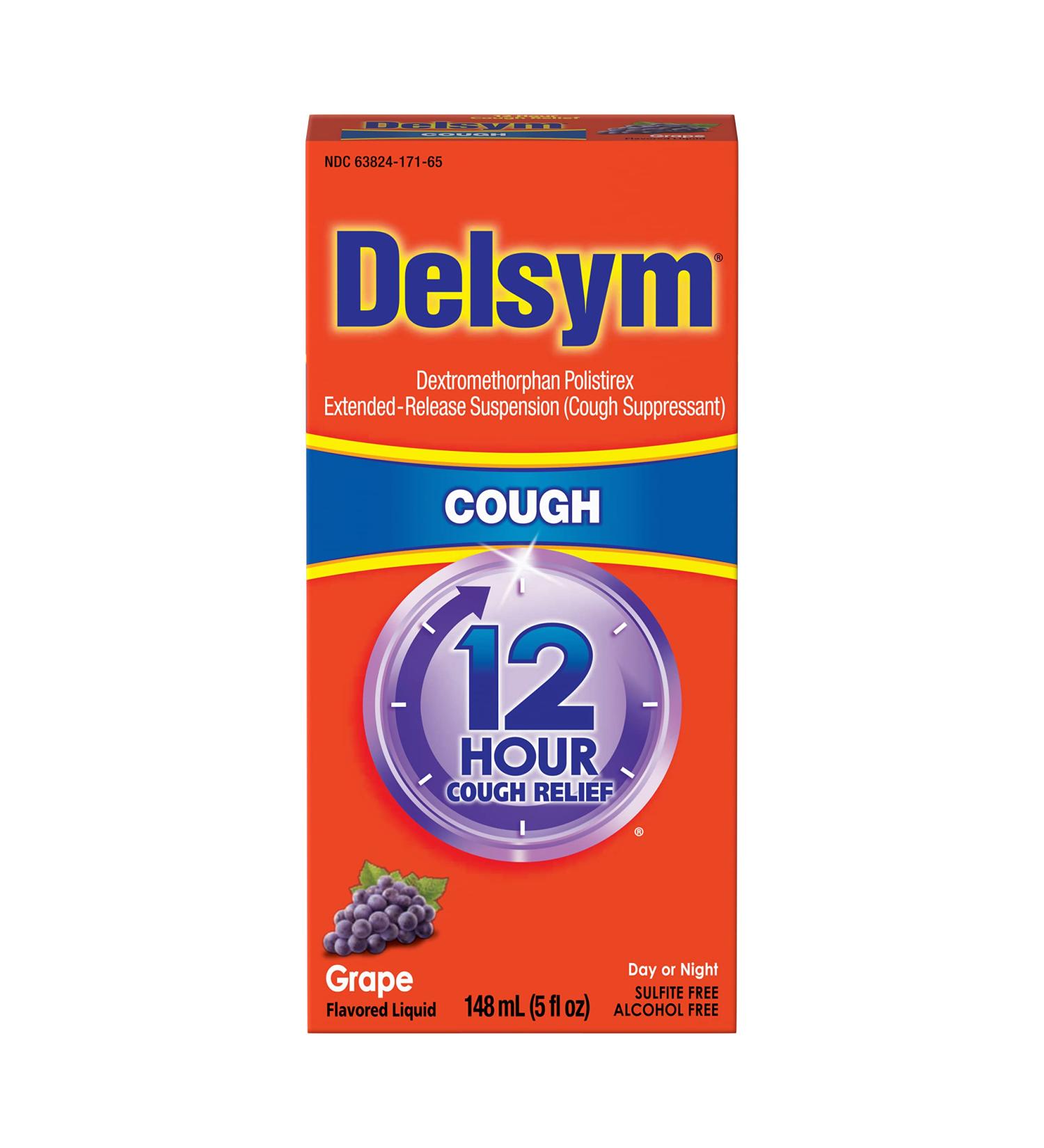 Delsym Adult Cough Suppressant Liquid - Grape Flavor - 5 oz - Pack of 1 - Buy Online on GoSupps.com