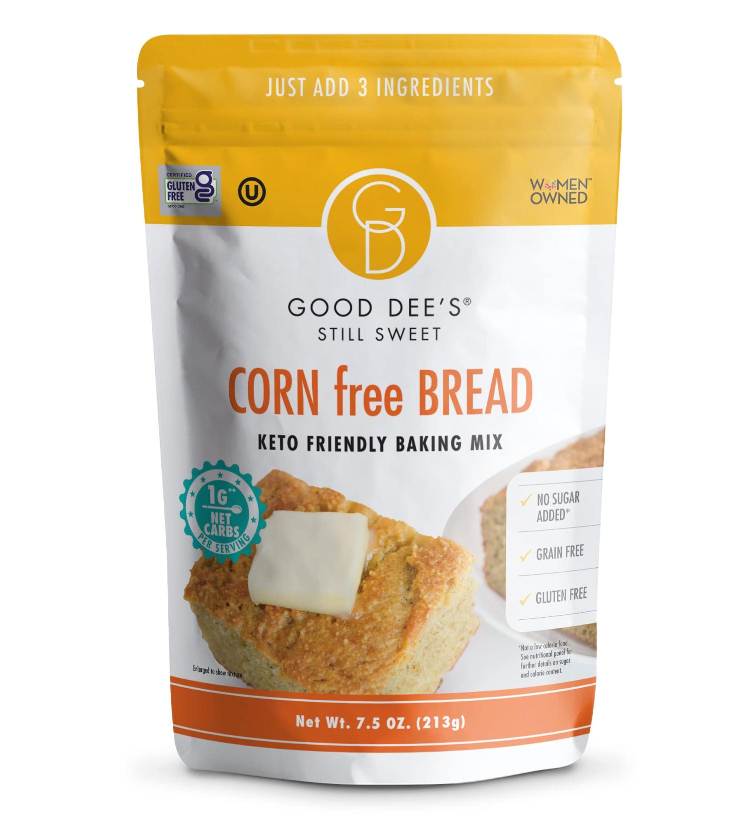 Good Dees Corn Bread Baking Mix - Grain Free, Sugar Free, Gluten Free, Wheat Free, Low Carb - 7.5 Oz - Buy Online on GoSupps.com